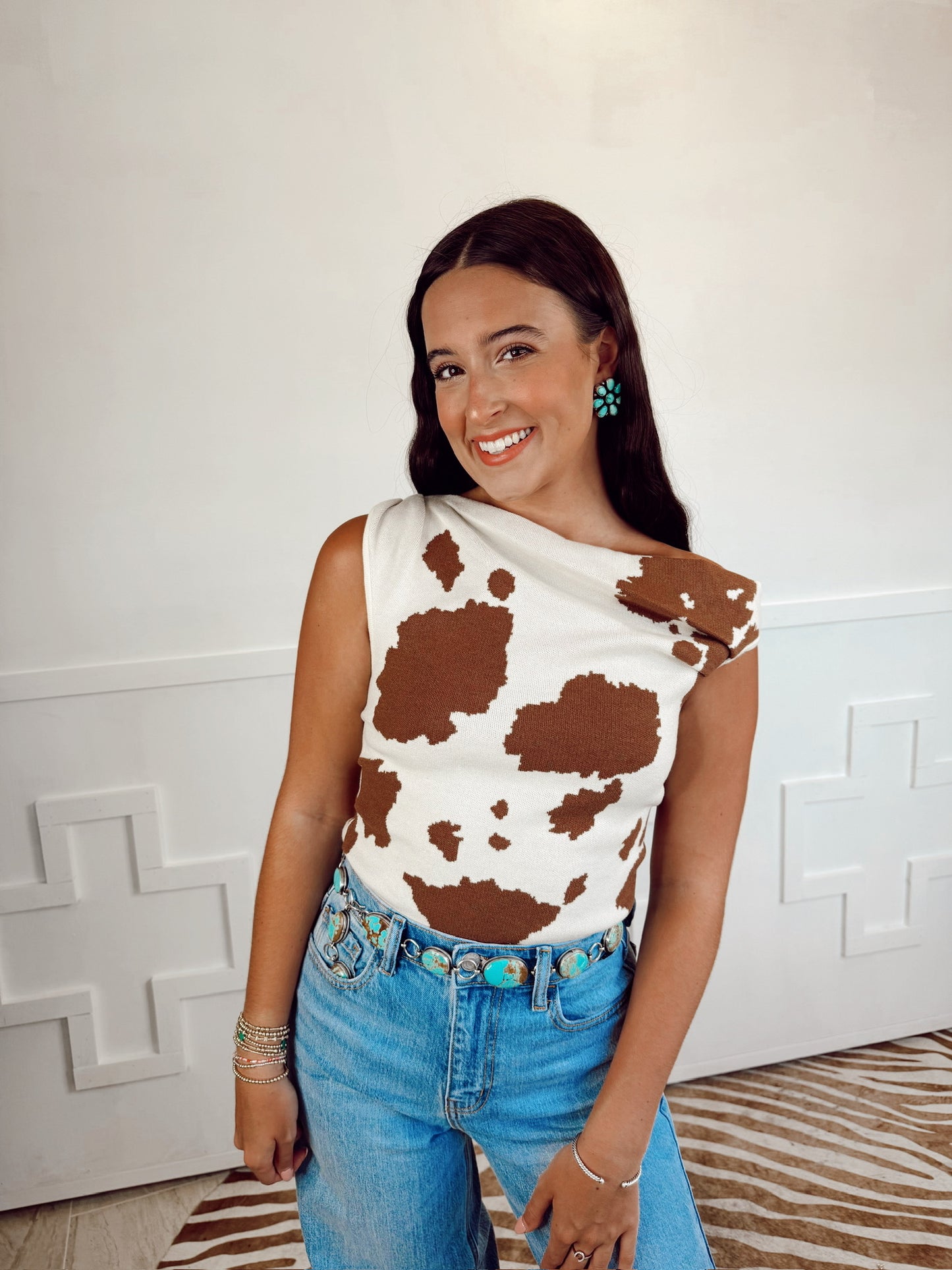 The Athens Top in Animal Print