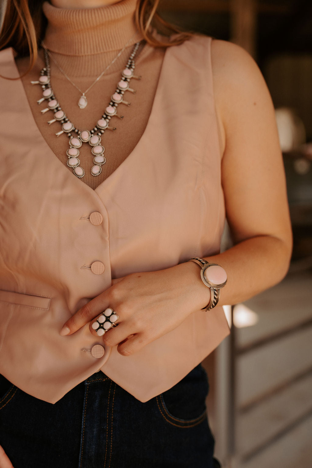 The Veda Vest in Pink
