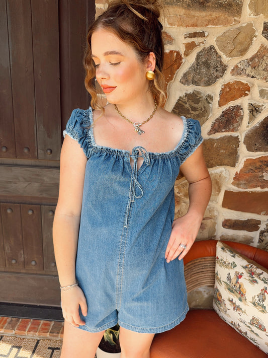 The Dover Denim Romper