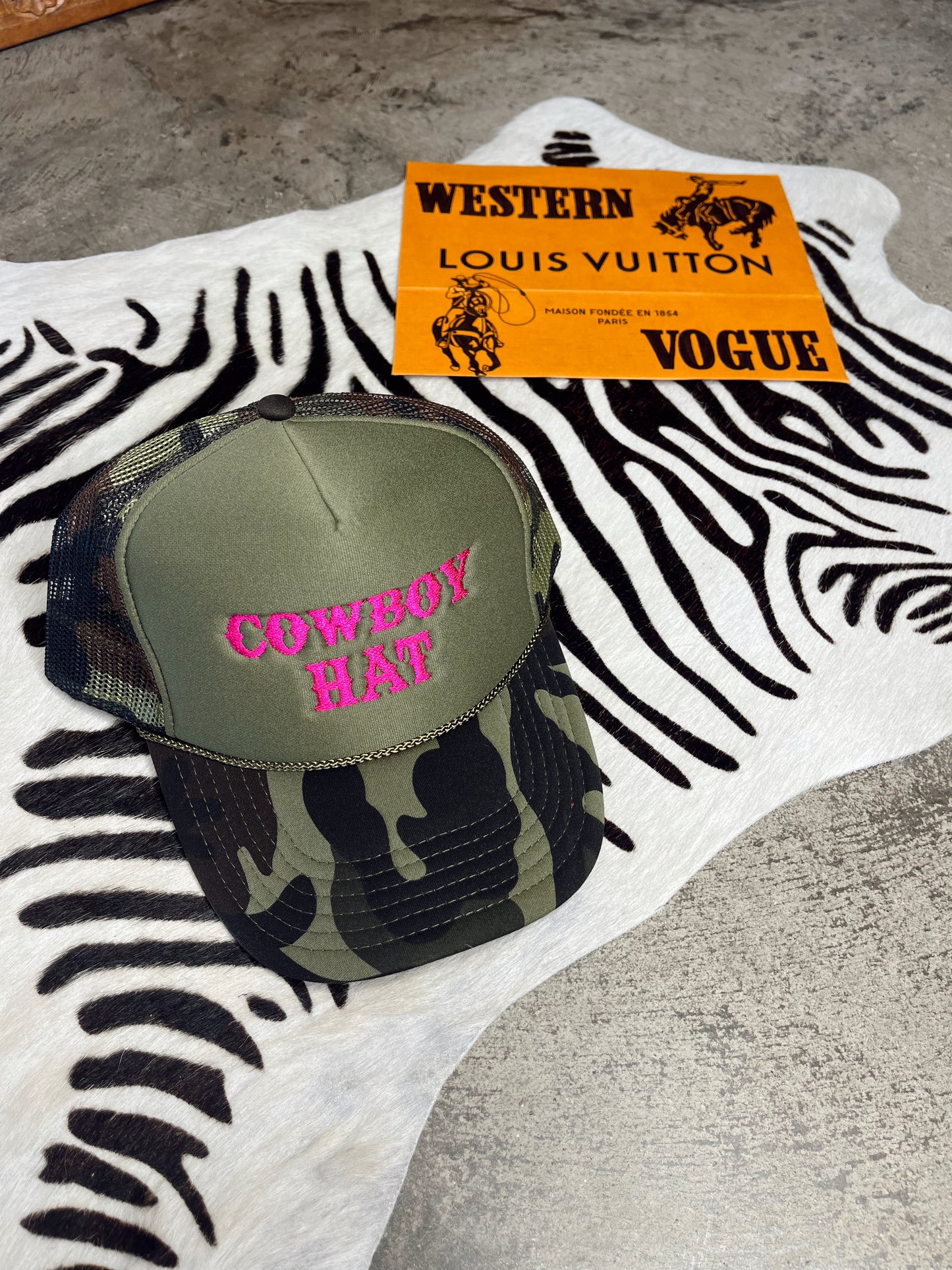 The Camo Cowboy Hat Trucker Hat
