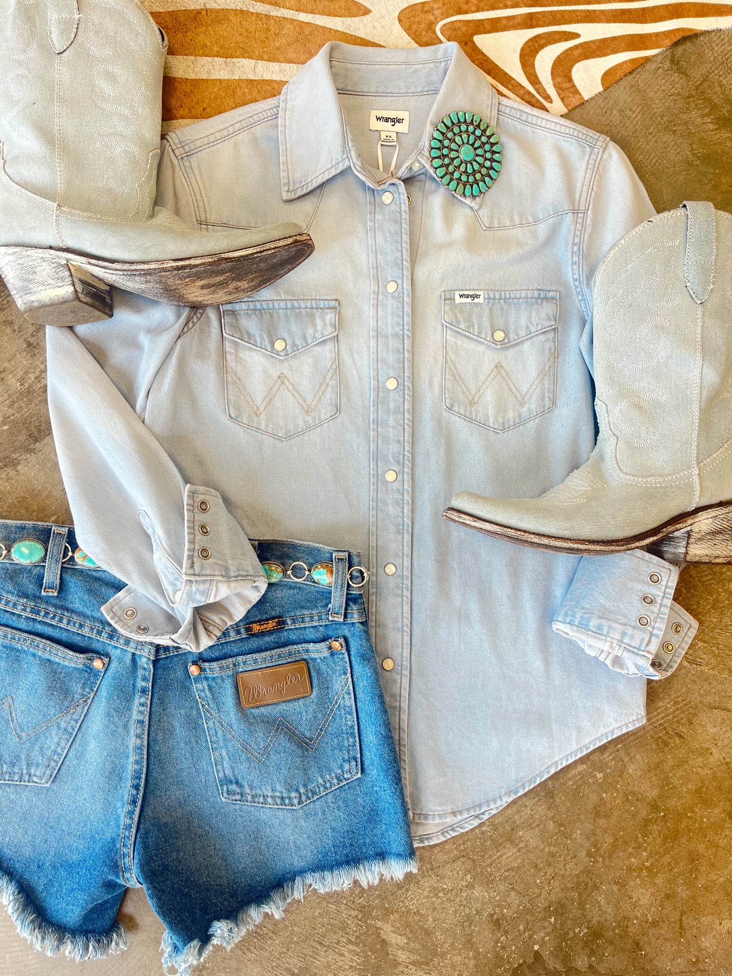 The Wrangler Heritage Blue Grammar Denim Shirt