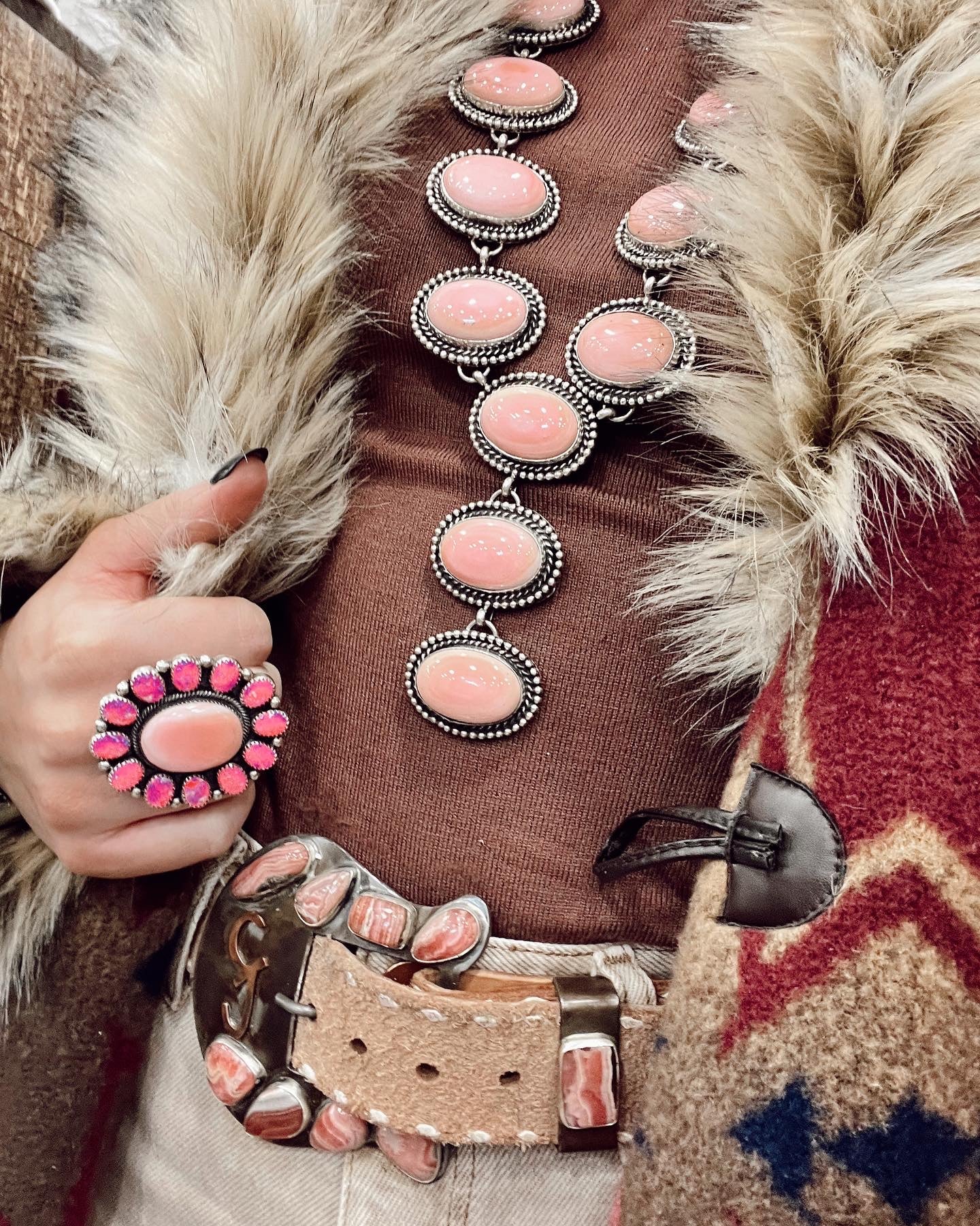 The Pink Conch Lariat