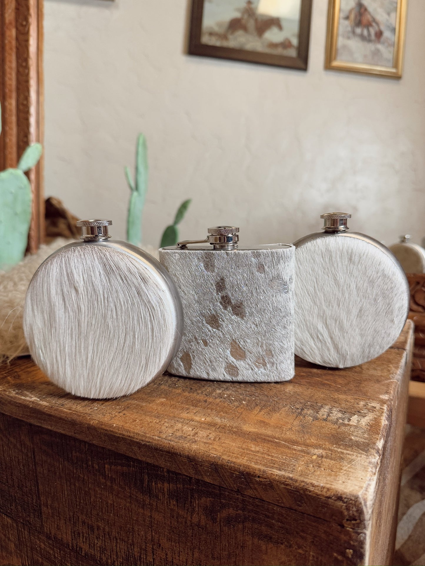 Cowhide Flask