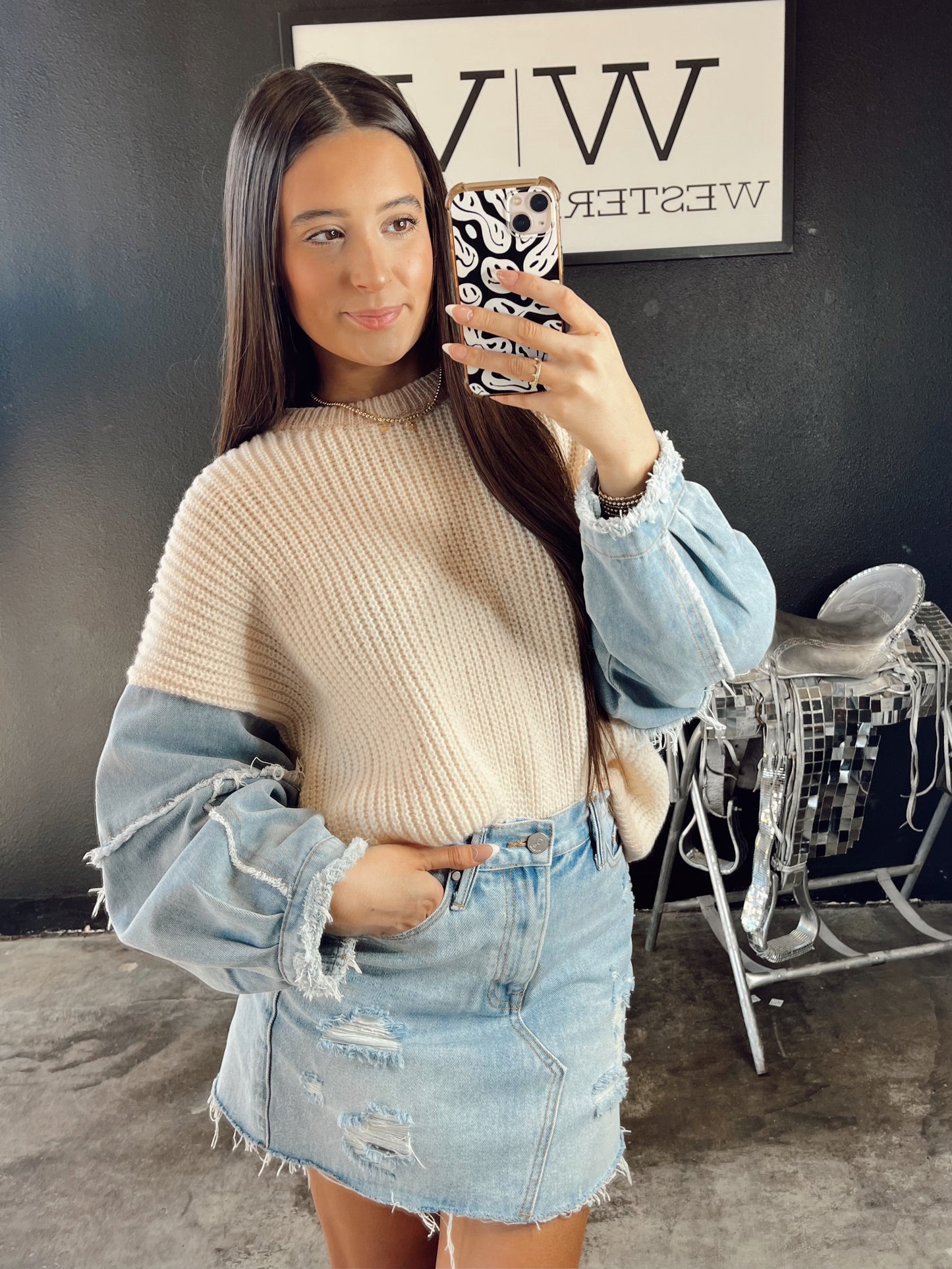 The Thorp Denim Sweater