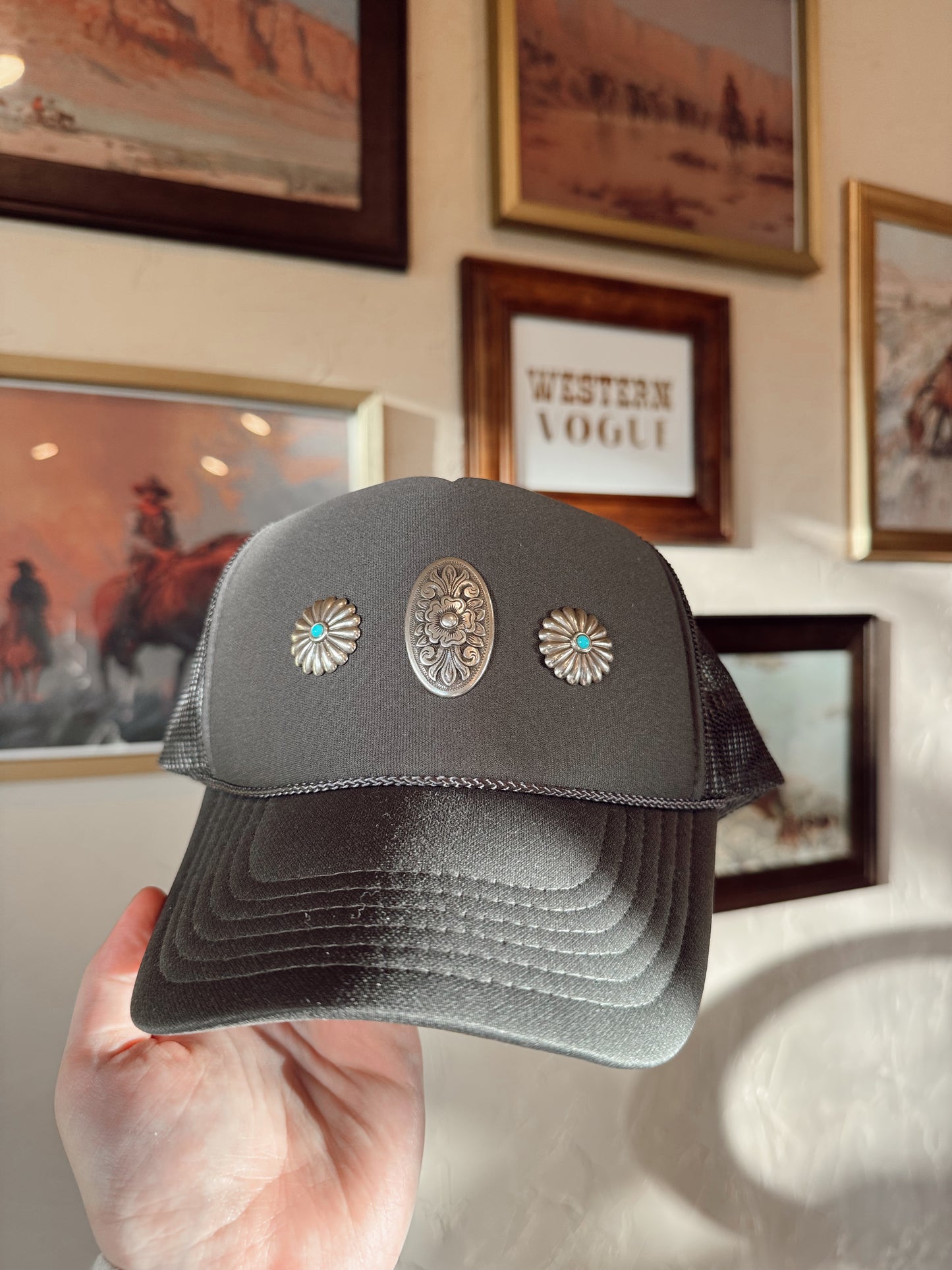 The Charcoal Concho Cap