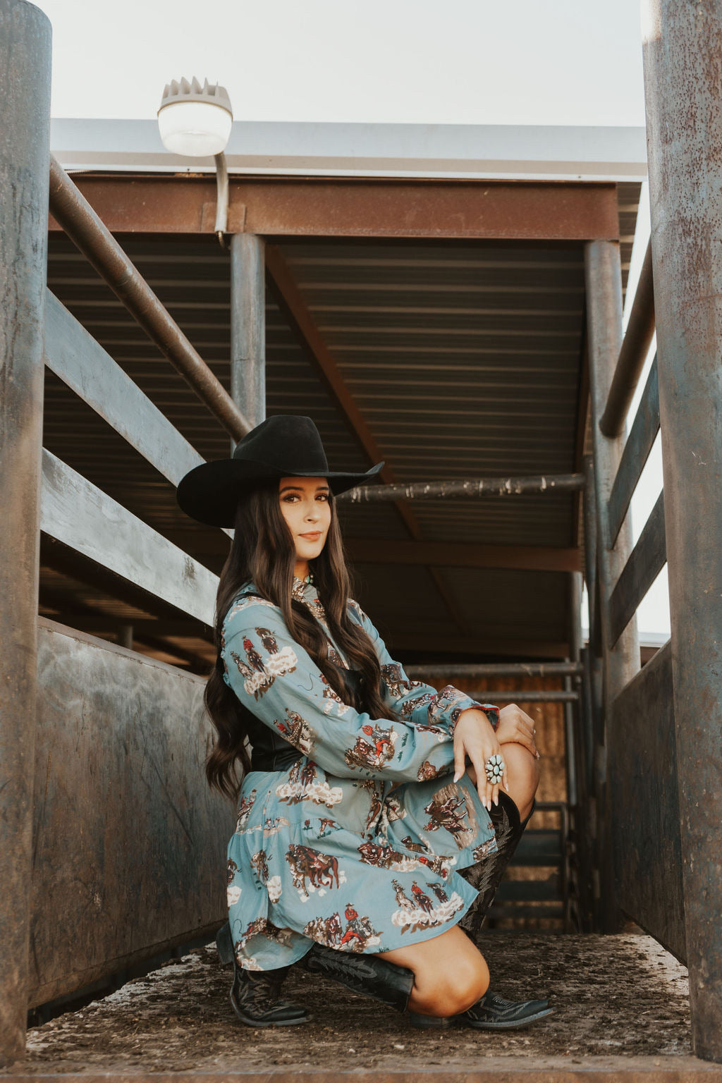 The Tasha Polizzi Faded Blue Four Corners Tunic