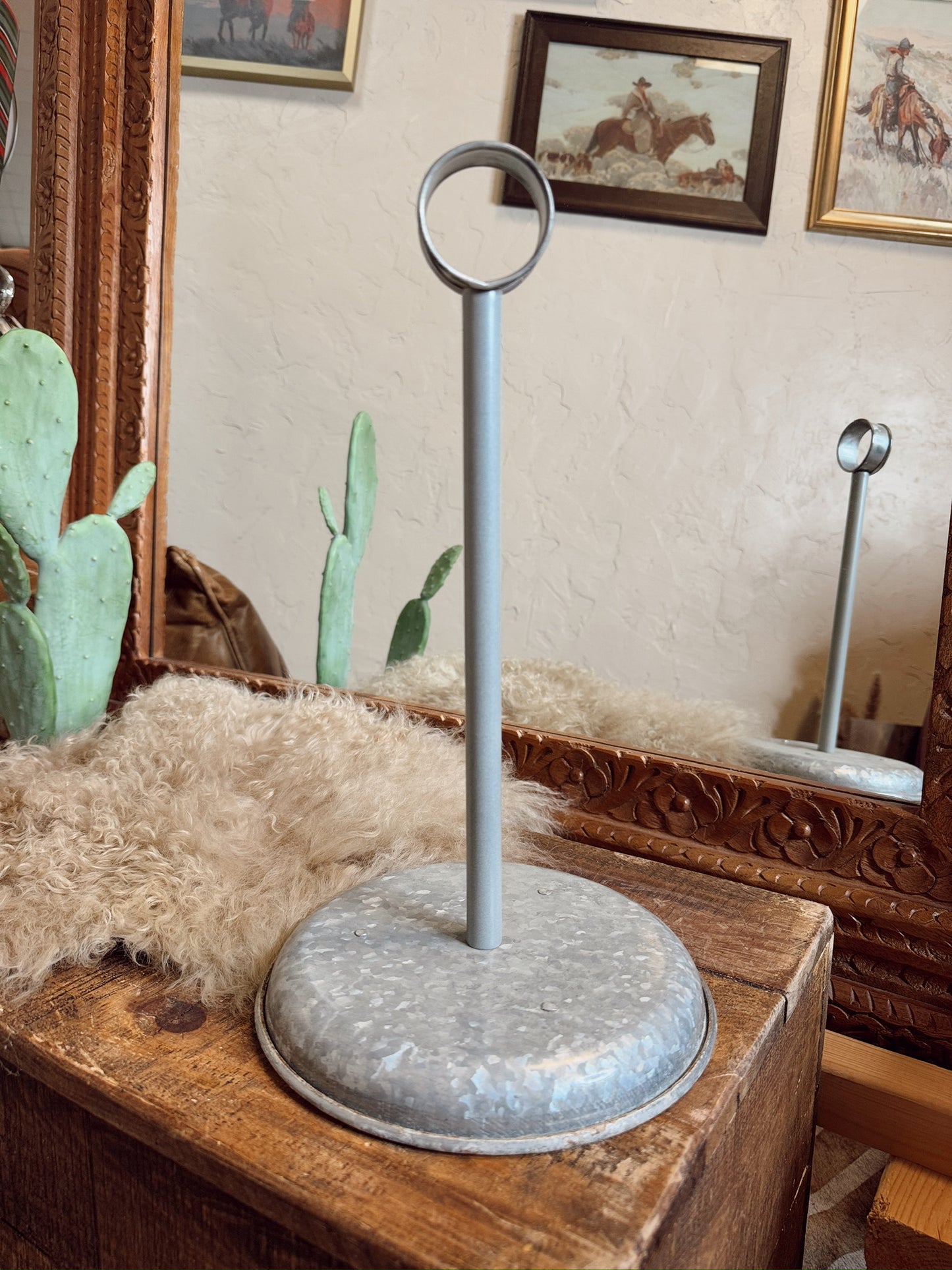 Vintage Galvanized Paper Towel Holder