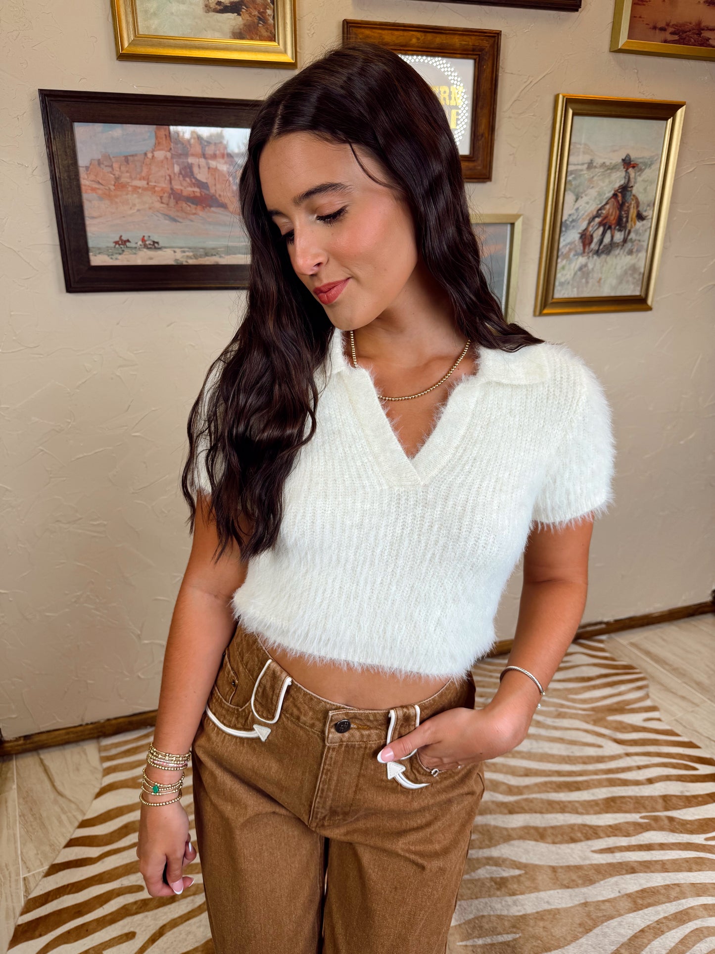 The Bray Top in Ivory