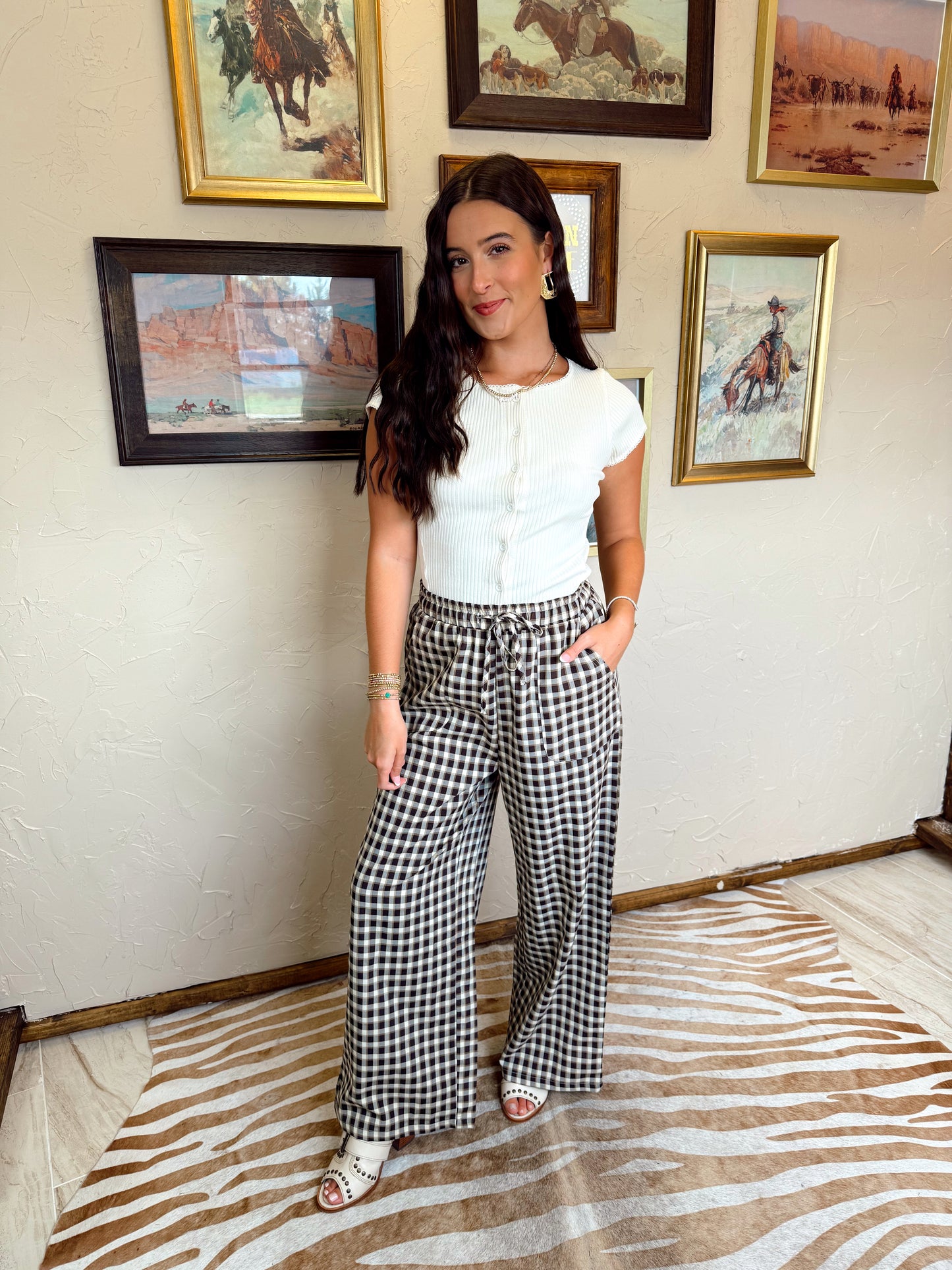 The Gingham Pants in Black