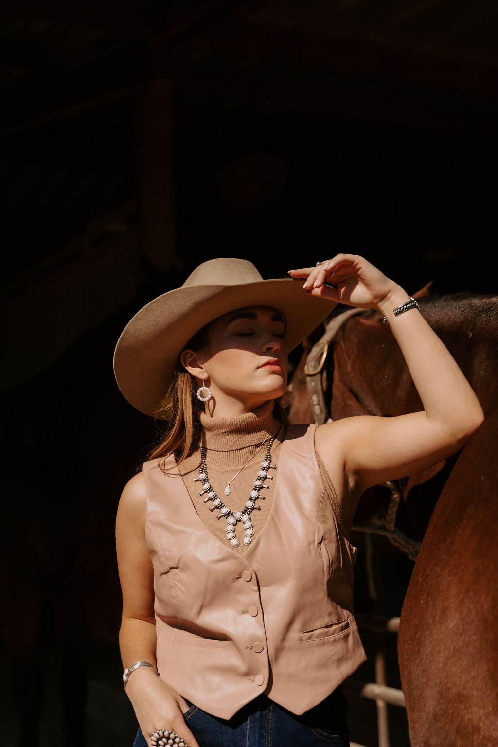 The Veda Vest in Pink