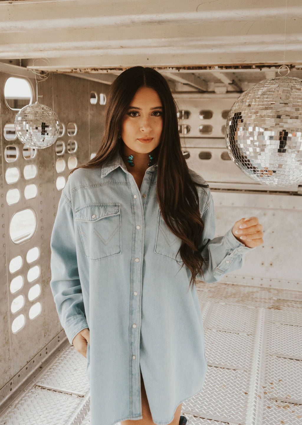 The Wrangler Oversized Light Vintage Indigo Denim Shirt