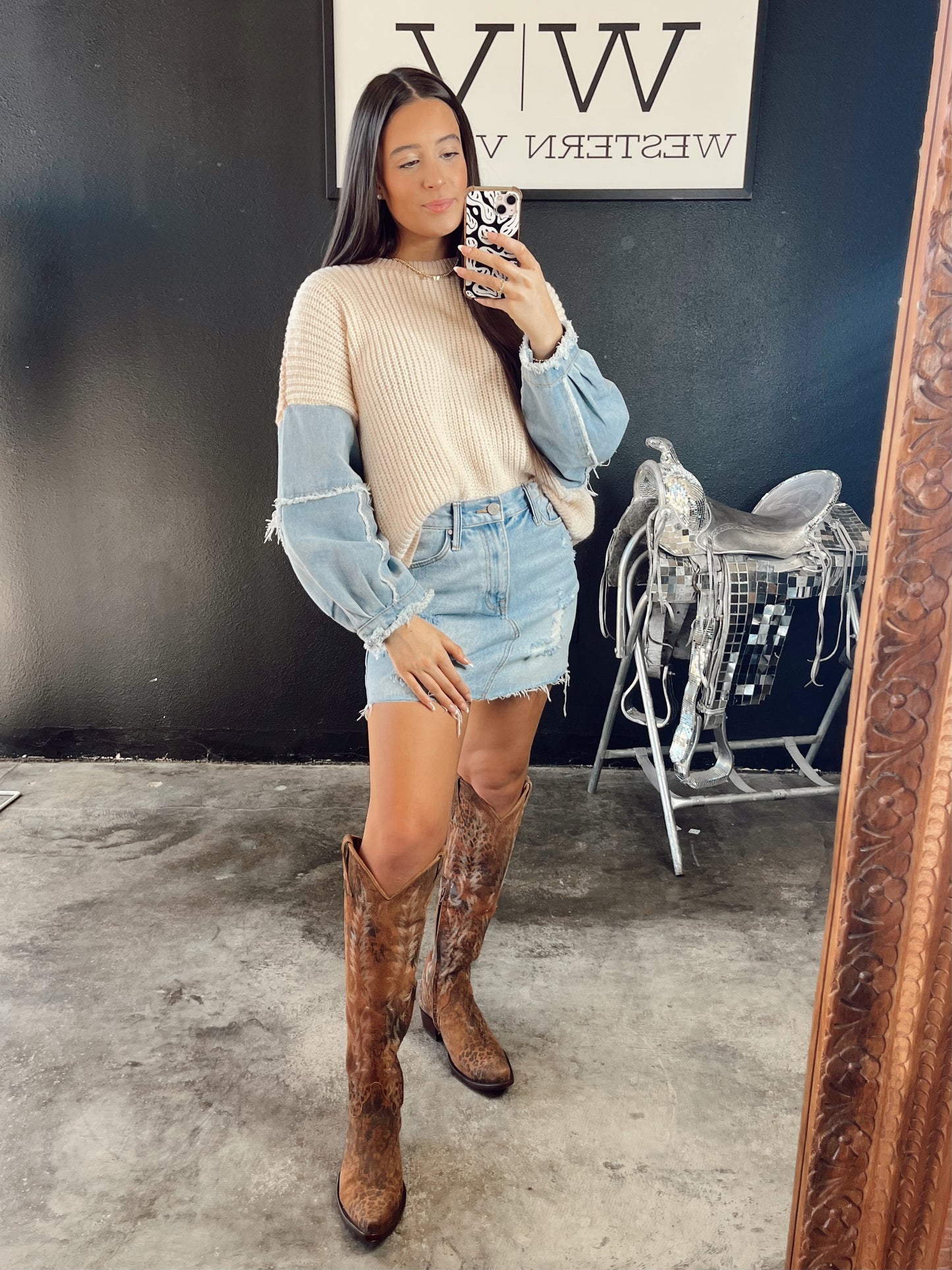 The Thorp Denim Sweater