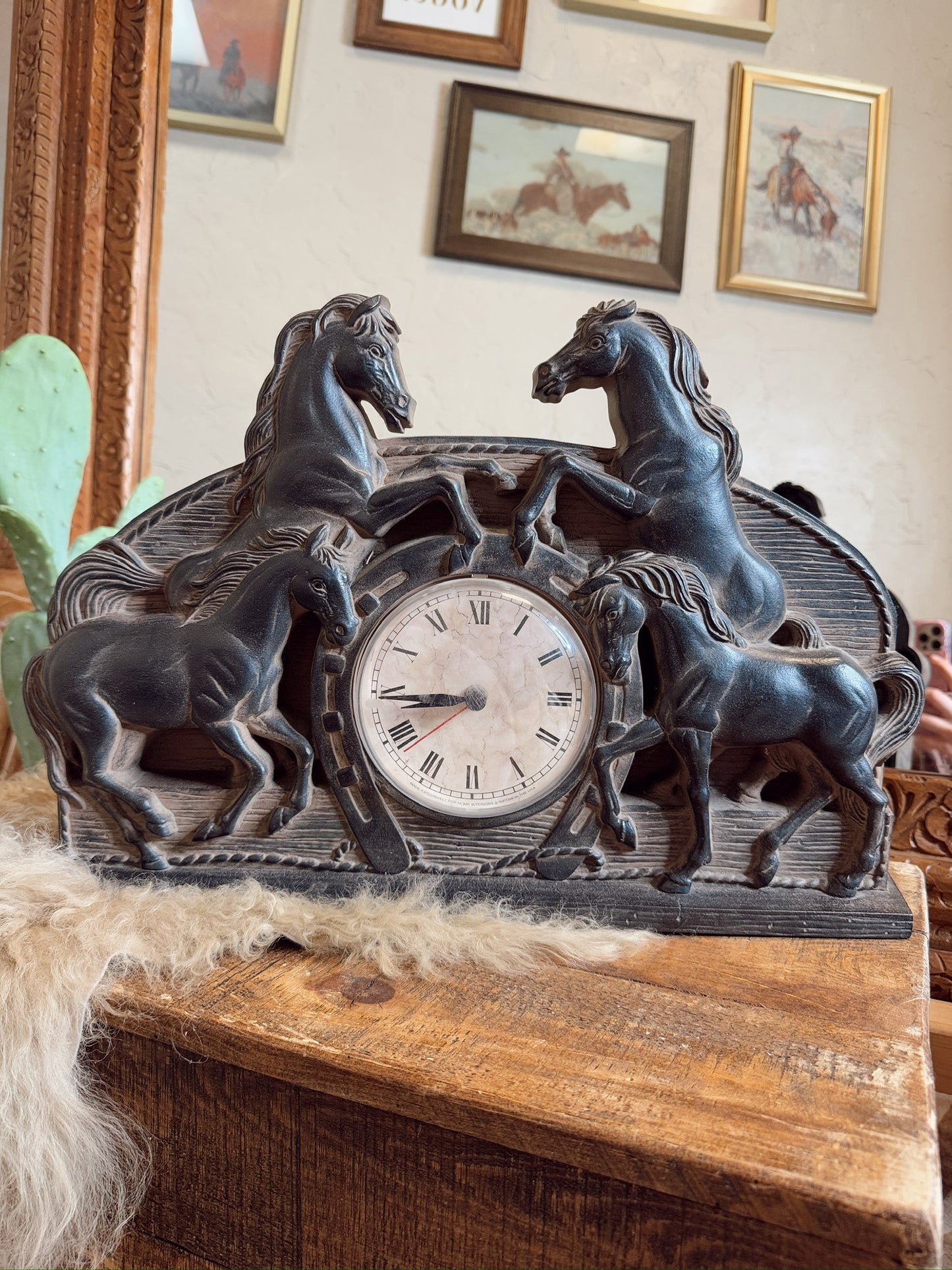 Running Mustangs Clock