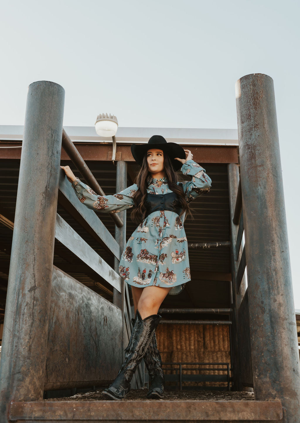 The Tasha Polizzi Faded Blue Four Corners Tunic