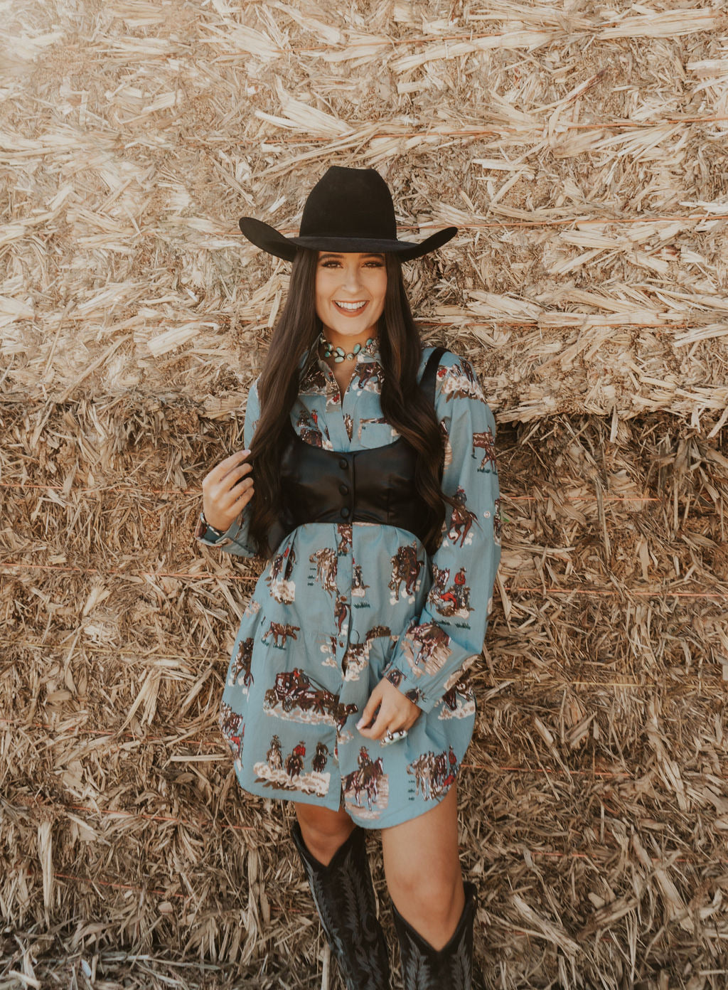 The Tasha Polizzi Faded Blue Four Corners Tunic