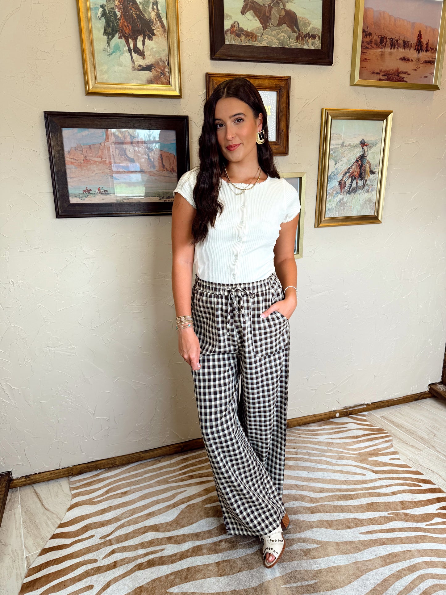 The Gingham Pants in Black