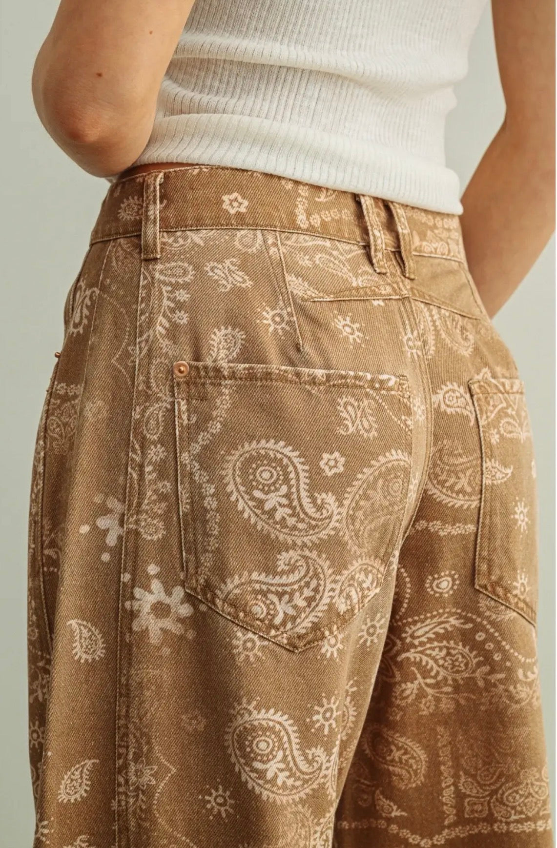 The Dun Paisley Barrel Jeans