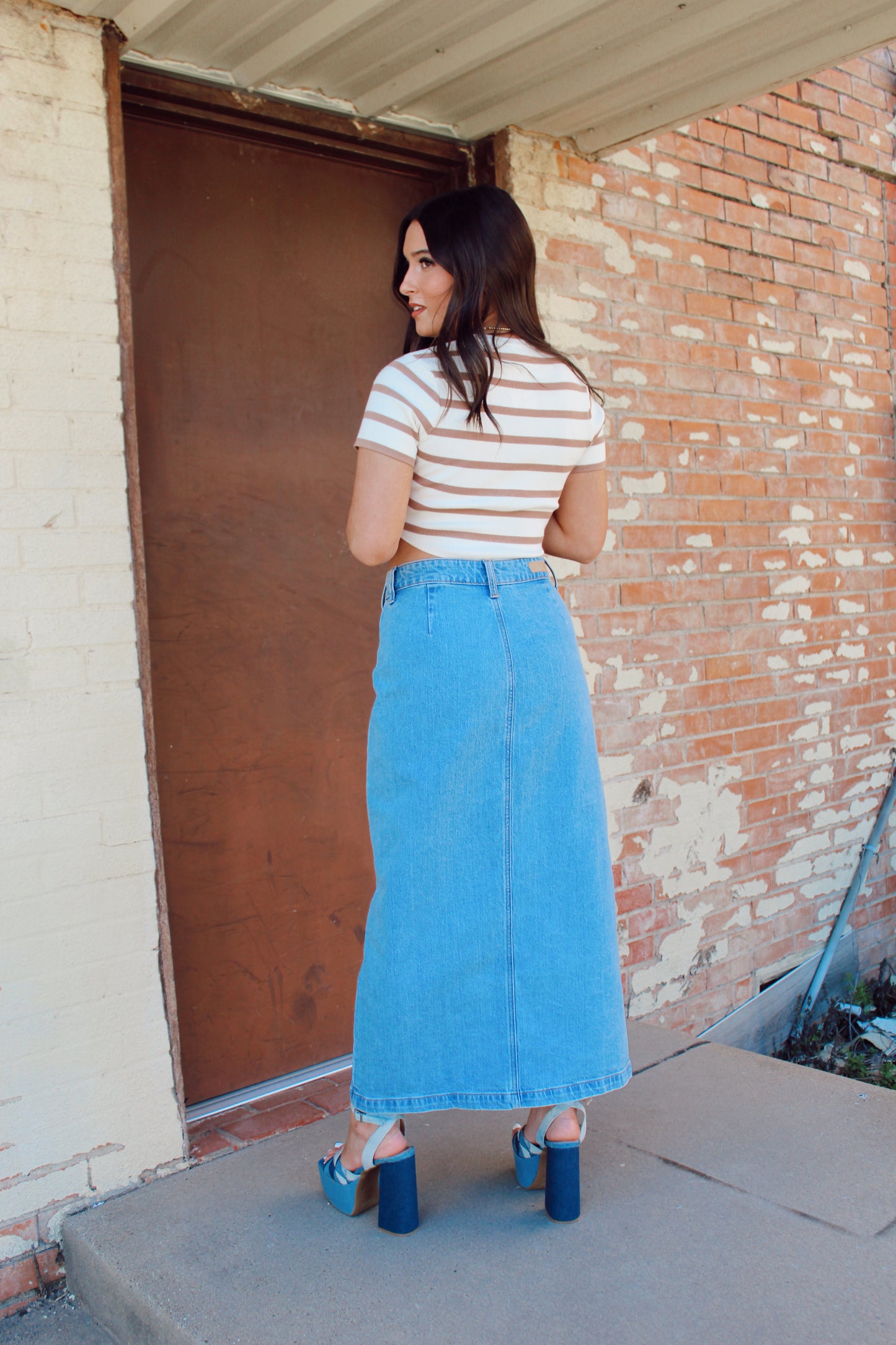 The Collins Denim Skirt