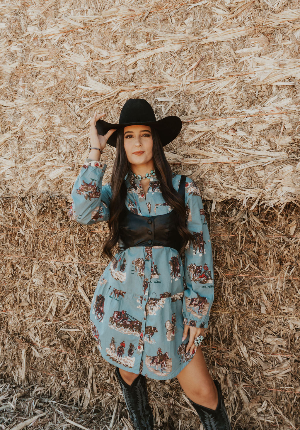 The Tasha Polizzi Faded Blue Four Corners Tunic