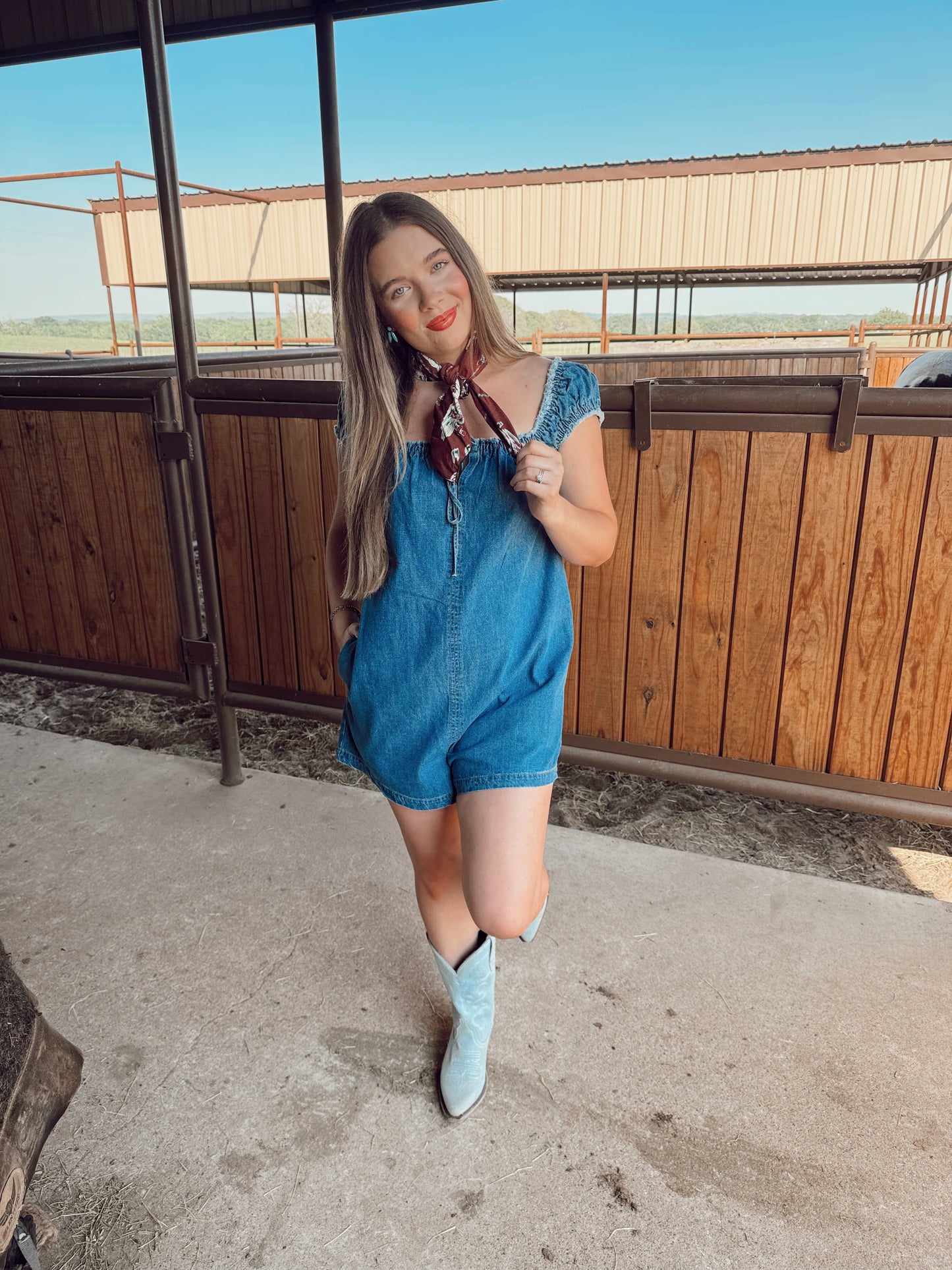 The Dover Denim Romper