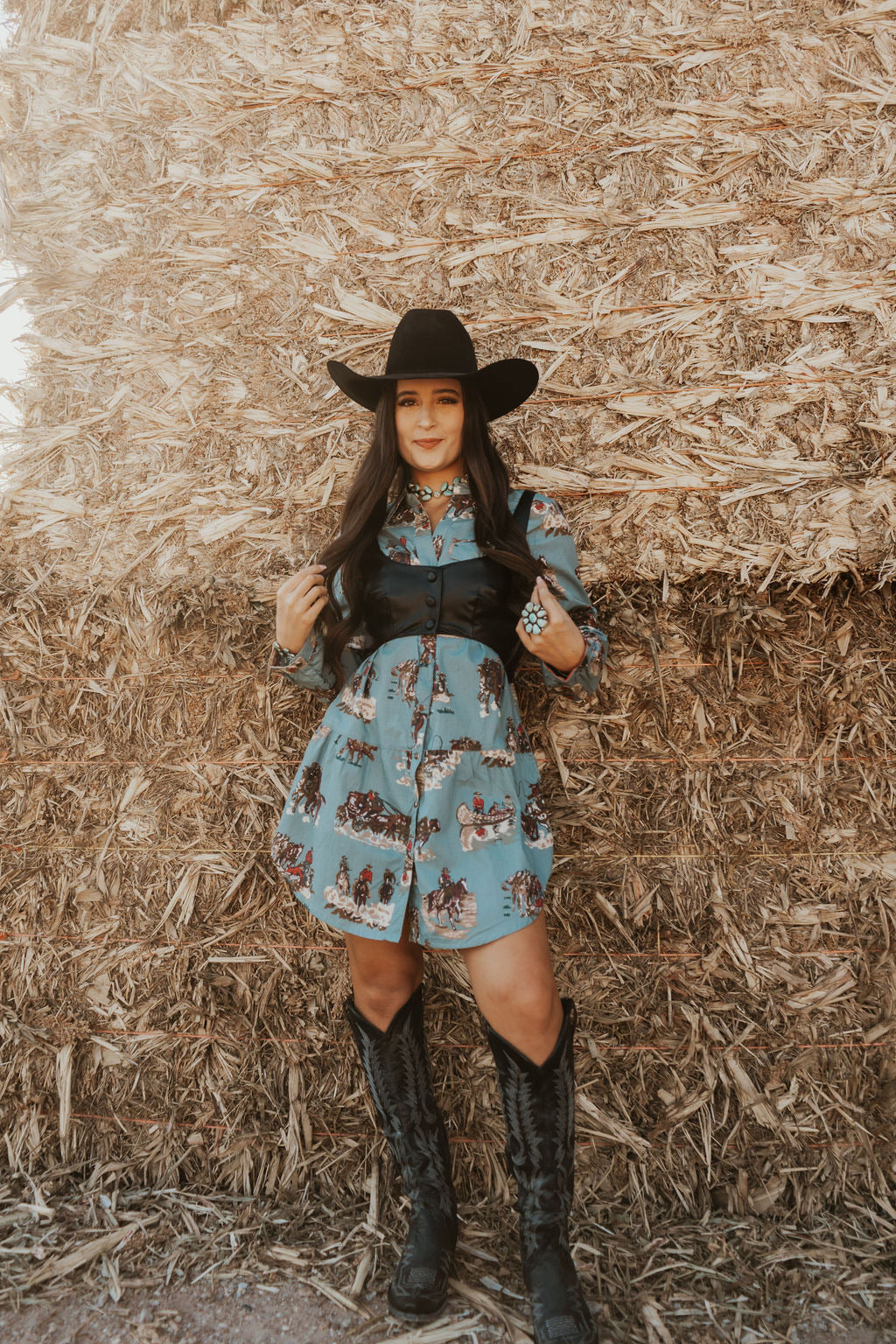 The Tasha Polizzi Faded Blue Four Corners Tunic