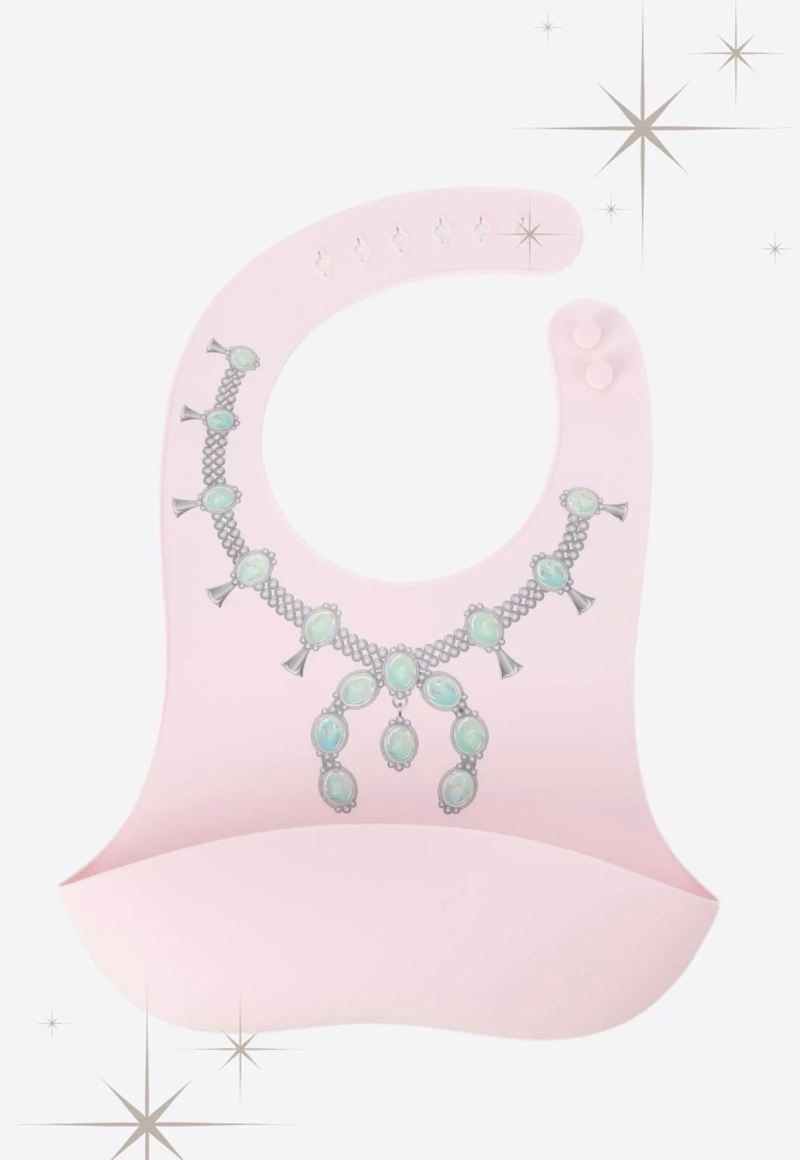 The Turquoise Squash Silicone Bib in Pink