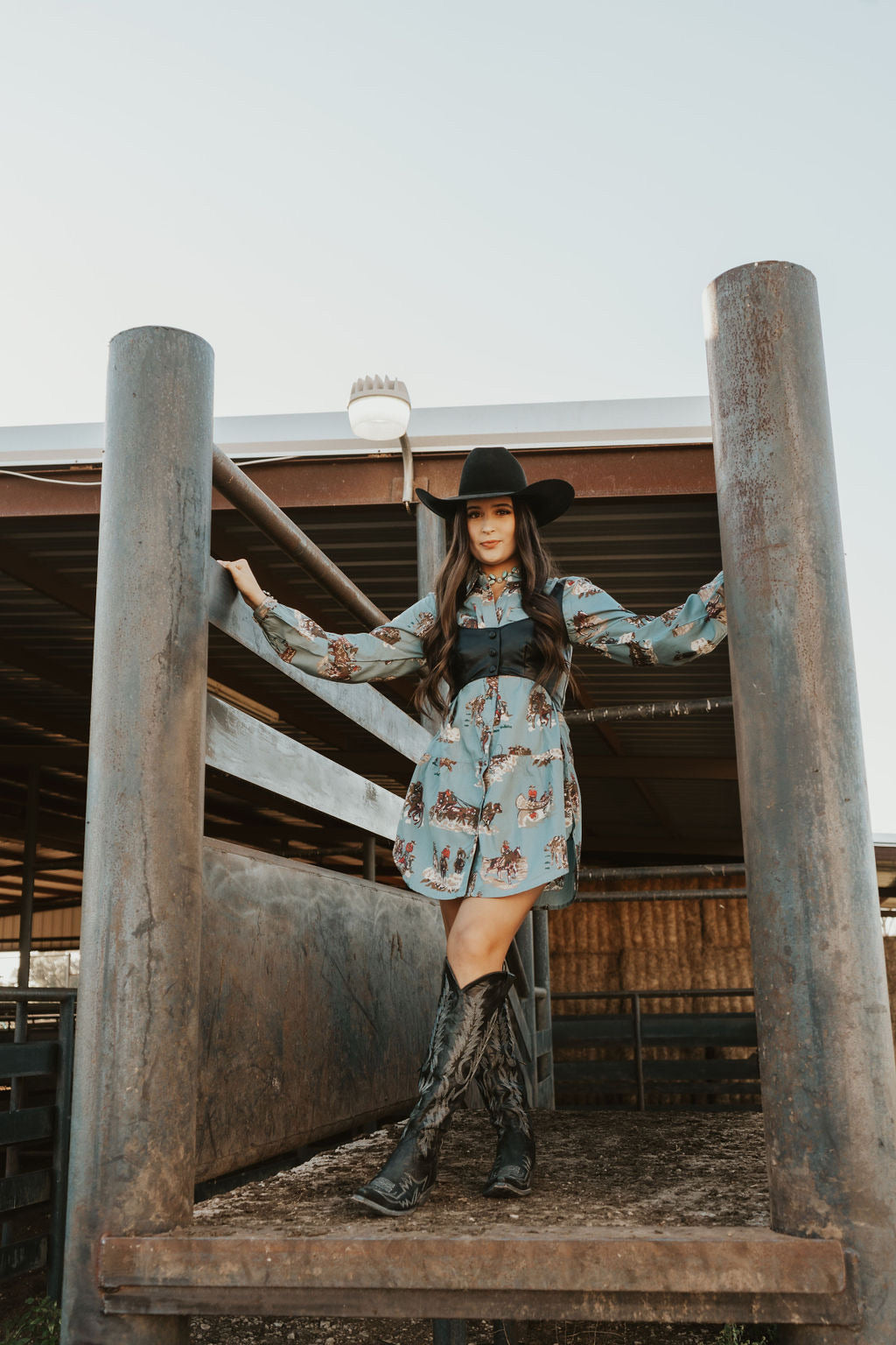 The Tasha Polizzi Faded Blue Four Corners Tunic