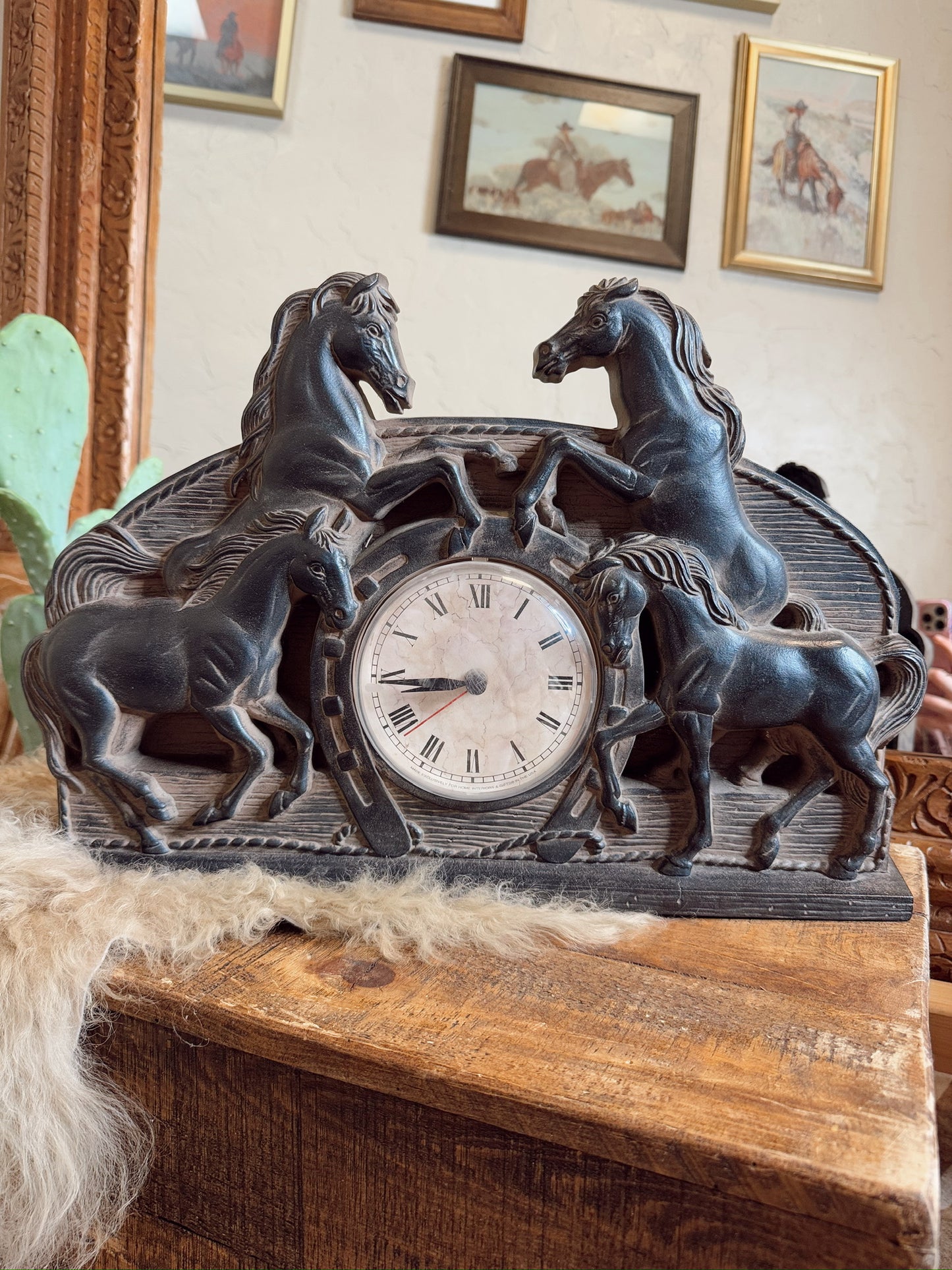 Running Mustangs Clock