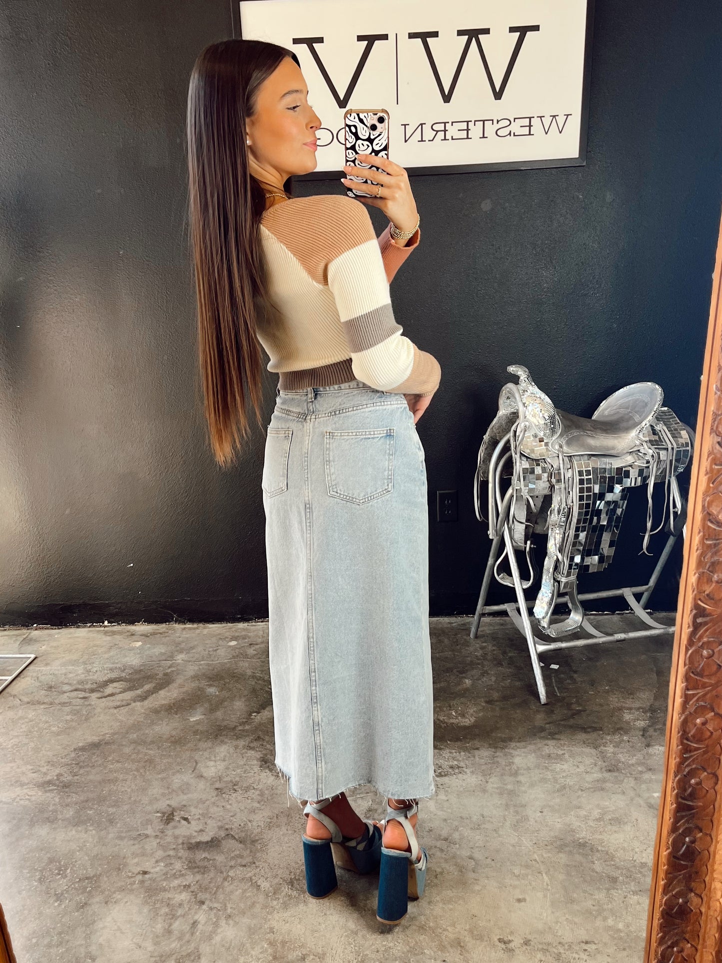 The Devers Denim Skirt