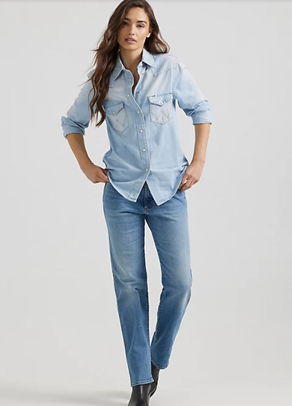 The Wrangler Heritage Blue Grammar Denim Shirt