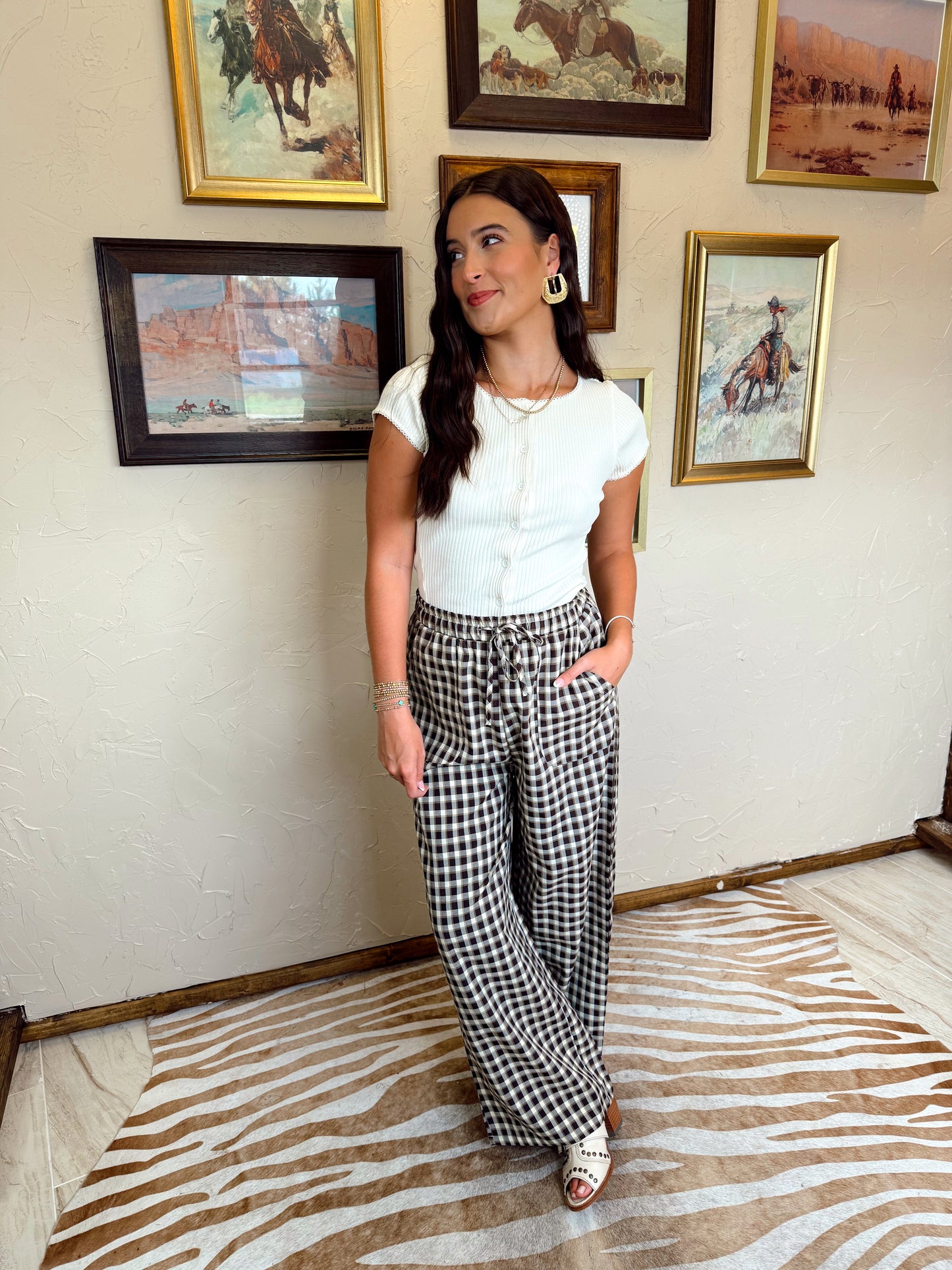 The Gingham Pants in Black