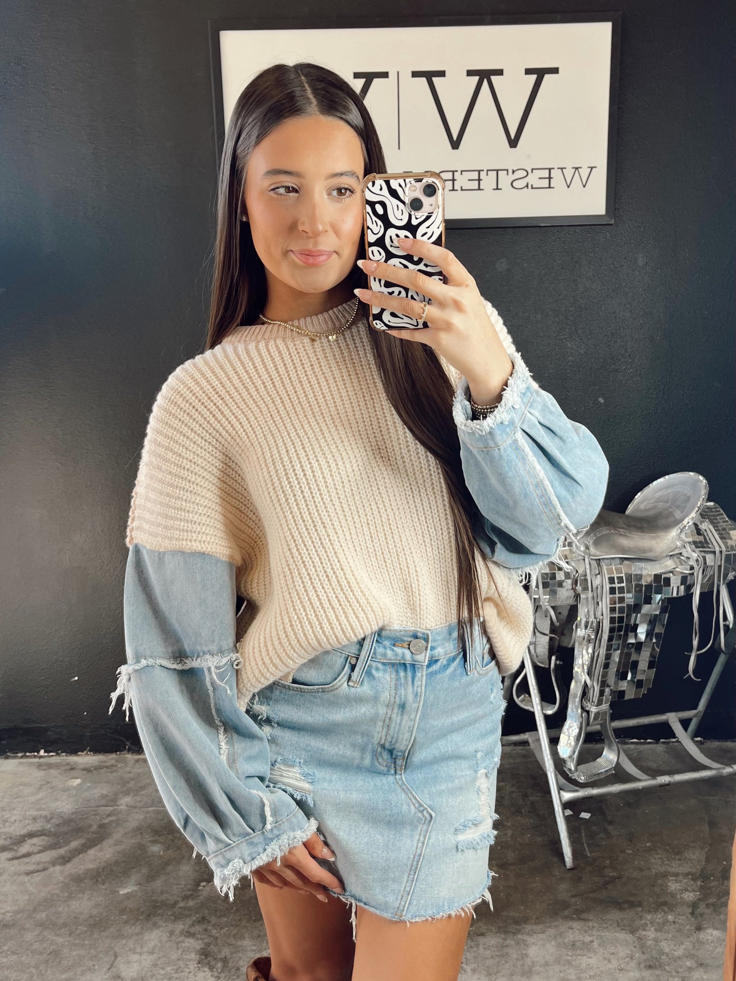 The Thorp Denim Sweater