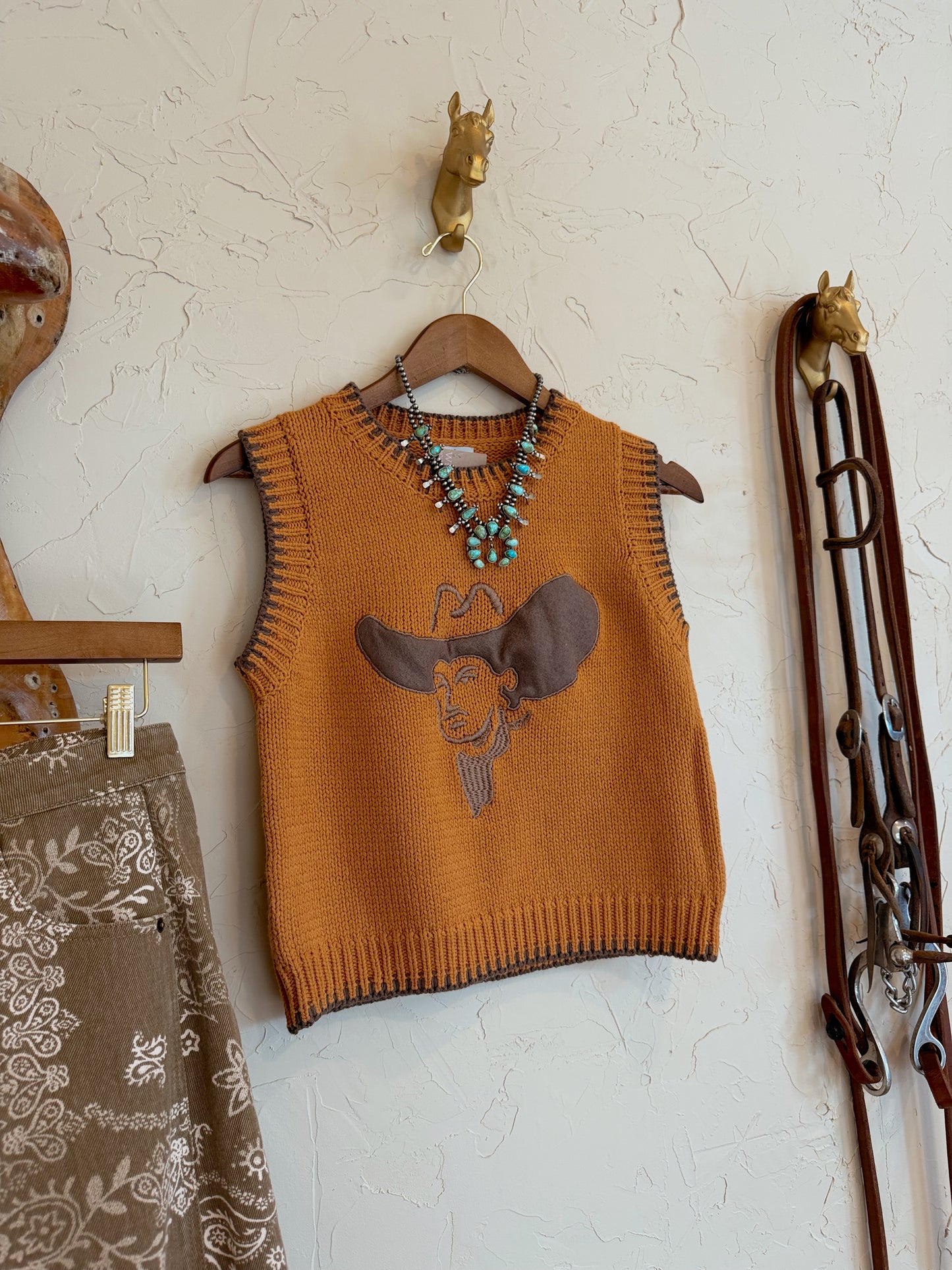 The Embroidered Big Hat Cowboy Sweater Vest