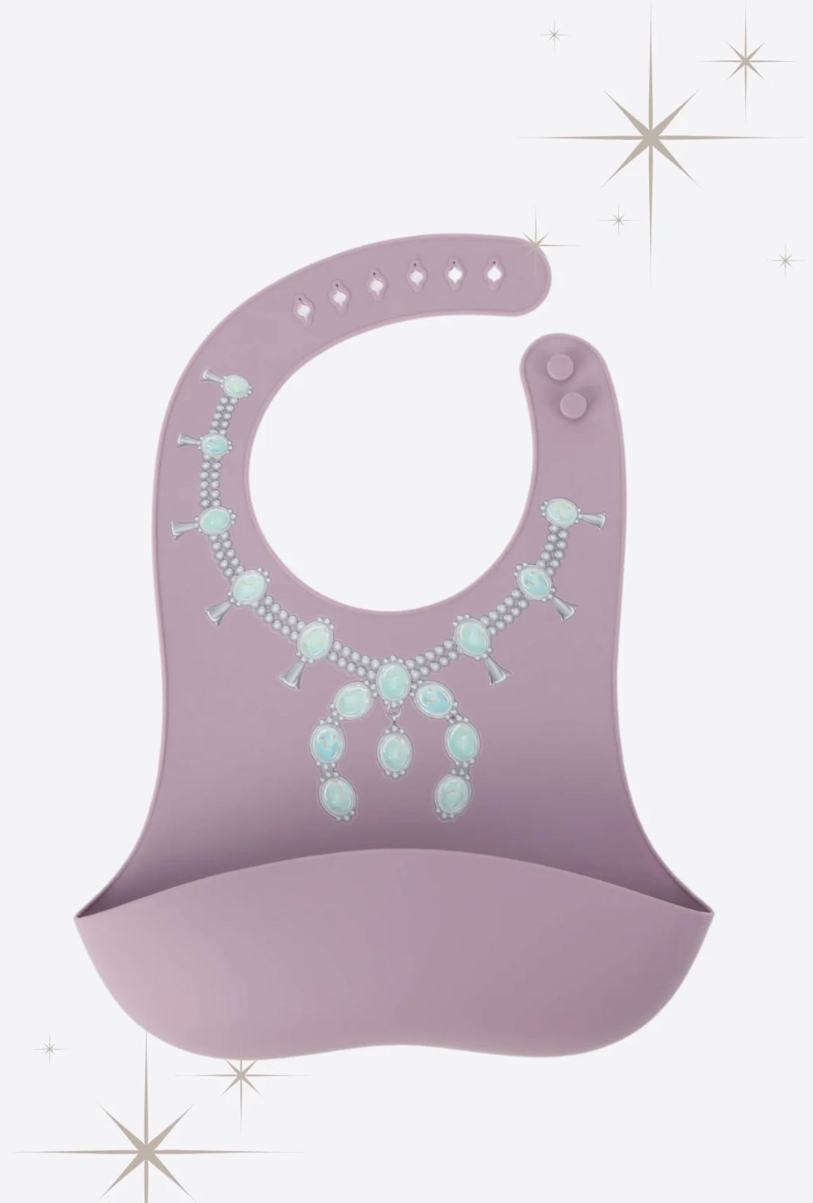 The Turquoise Squash Silicone Bib in Purple