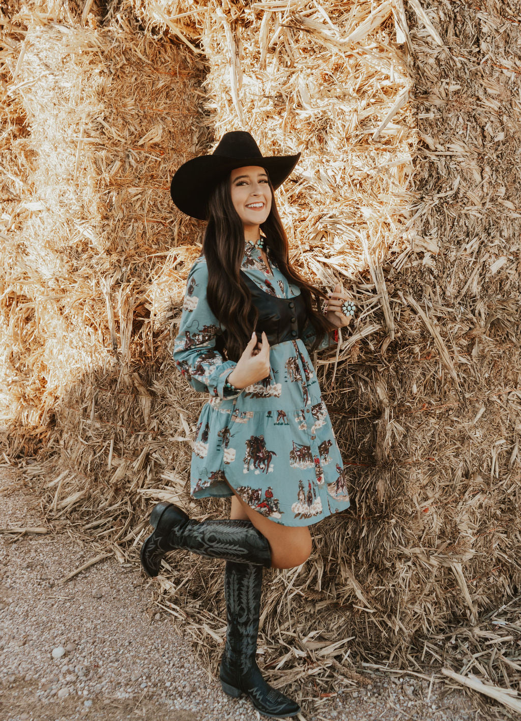 The Tasha Polizzi Faded Blue Four Corners Tunic