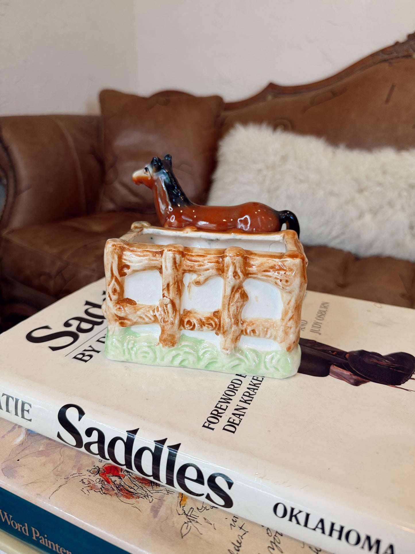 VINTAGE HORSE PLANTER