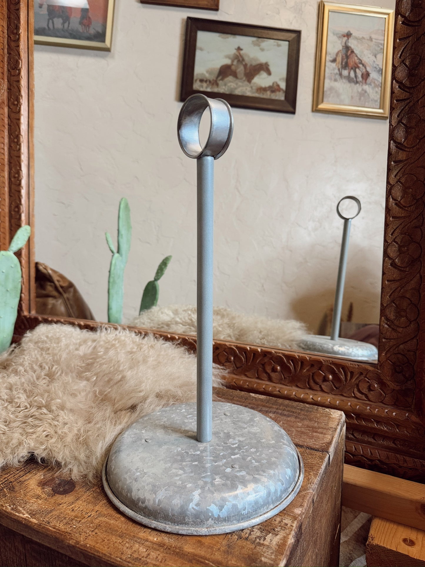 Vintage Galvanized Paper Towel Holder