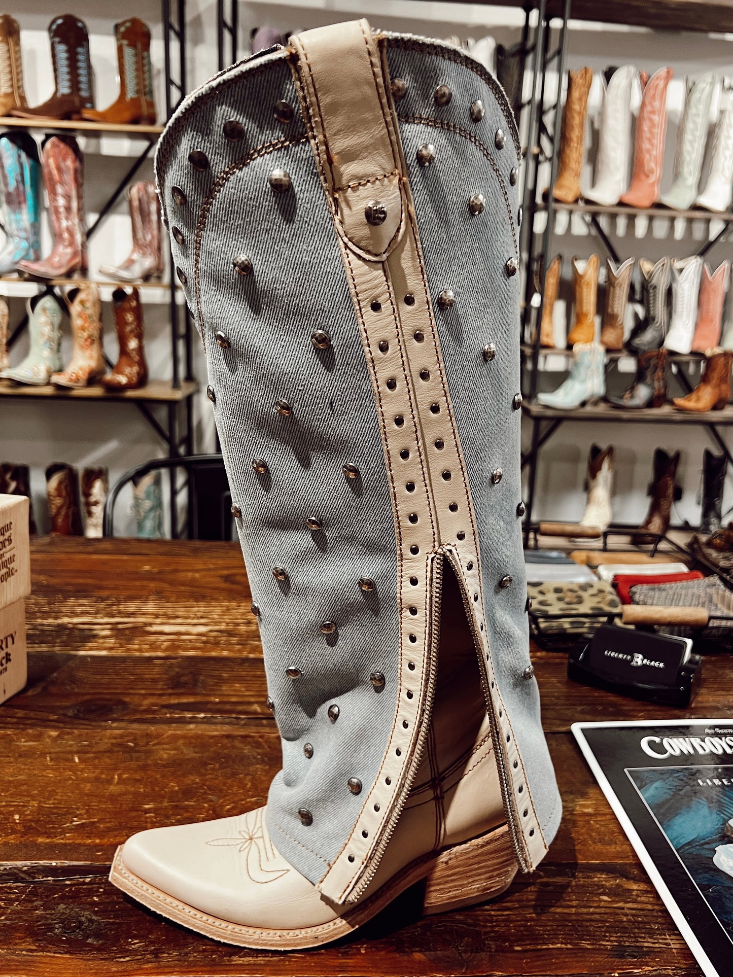 The Liberty Black Missouri Bone Boots: PREORDER