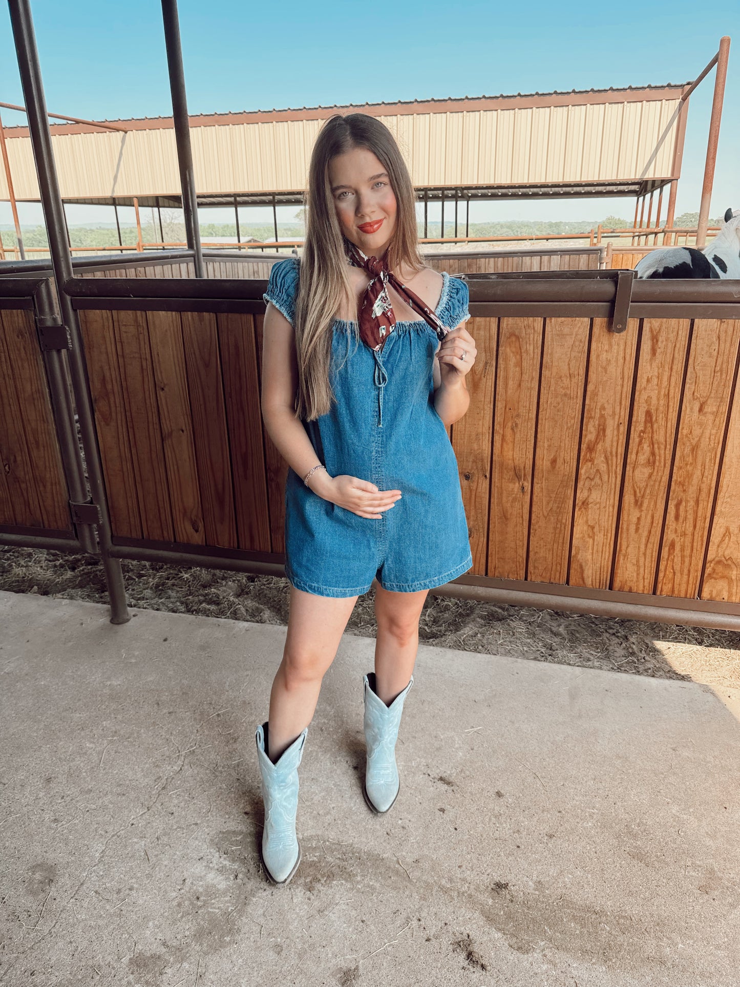 The Dover Denim Romper