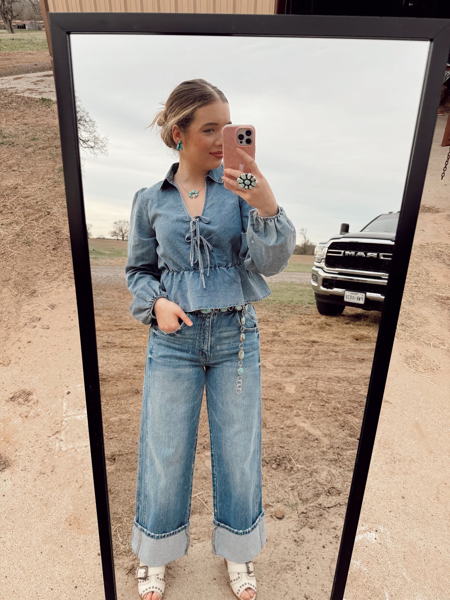 Deja Vu Denim Top