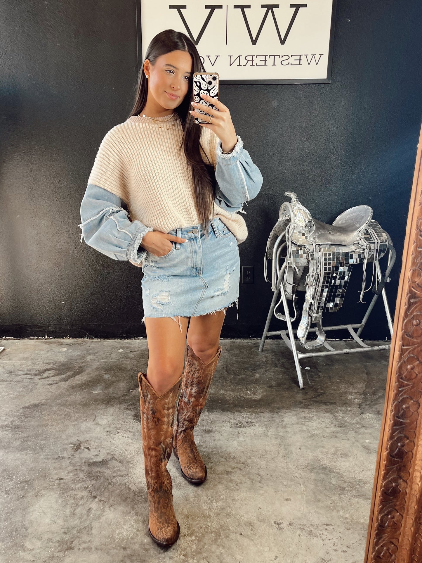 The Thorp Denim Sweater