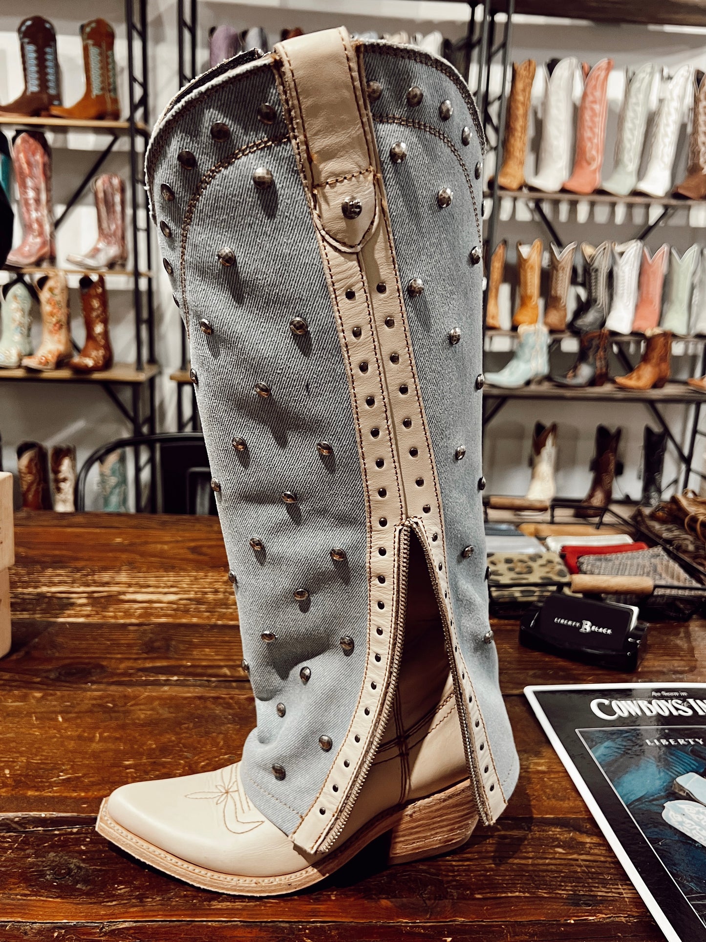 The Liberty Black Missouri Bone Boots: PREORDER