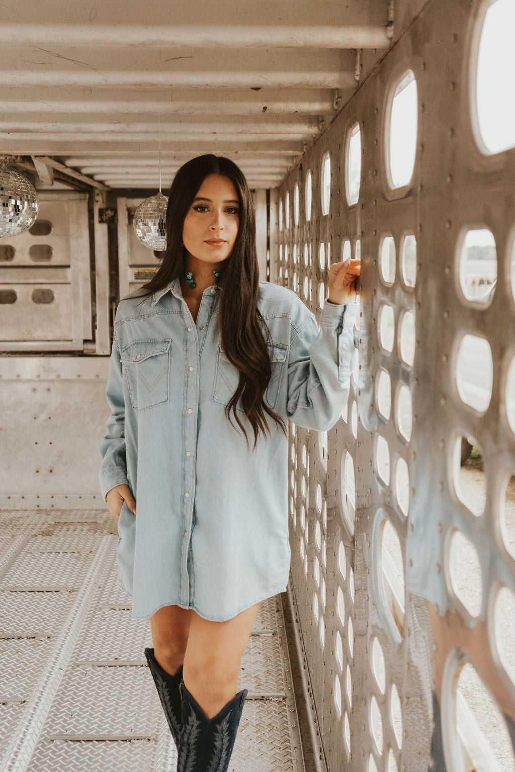 The Wrangler Oversized Light Vintage Indigo Denim Shirt