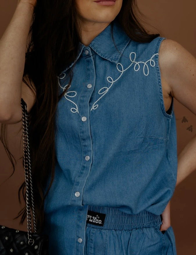 The Dallas Days Denim Top