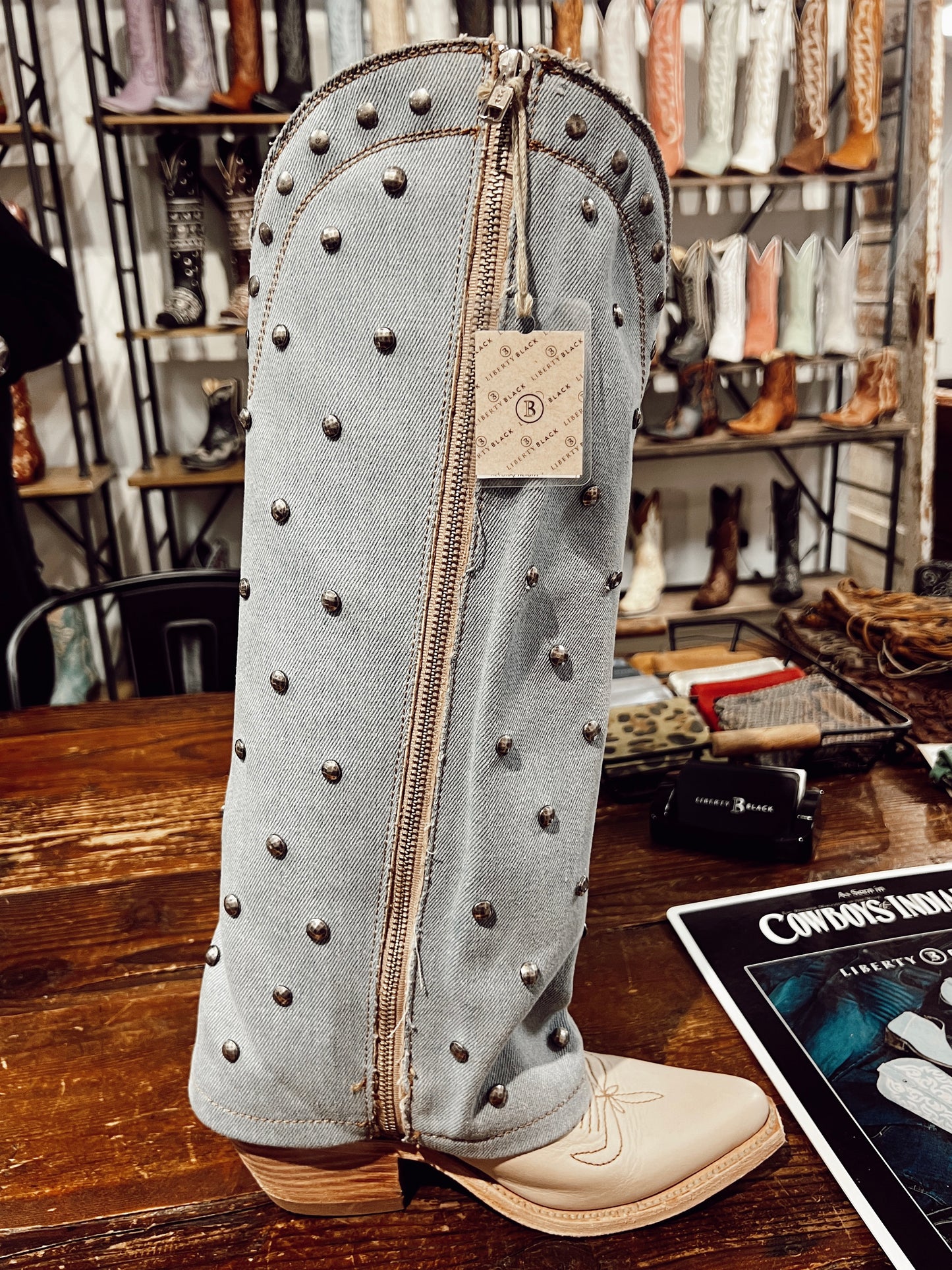 The Liberty Black Missouri Bone Boots: PREORDER