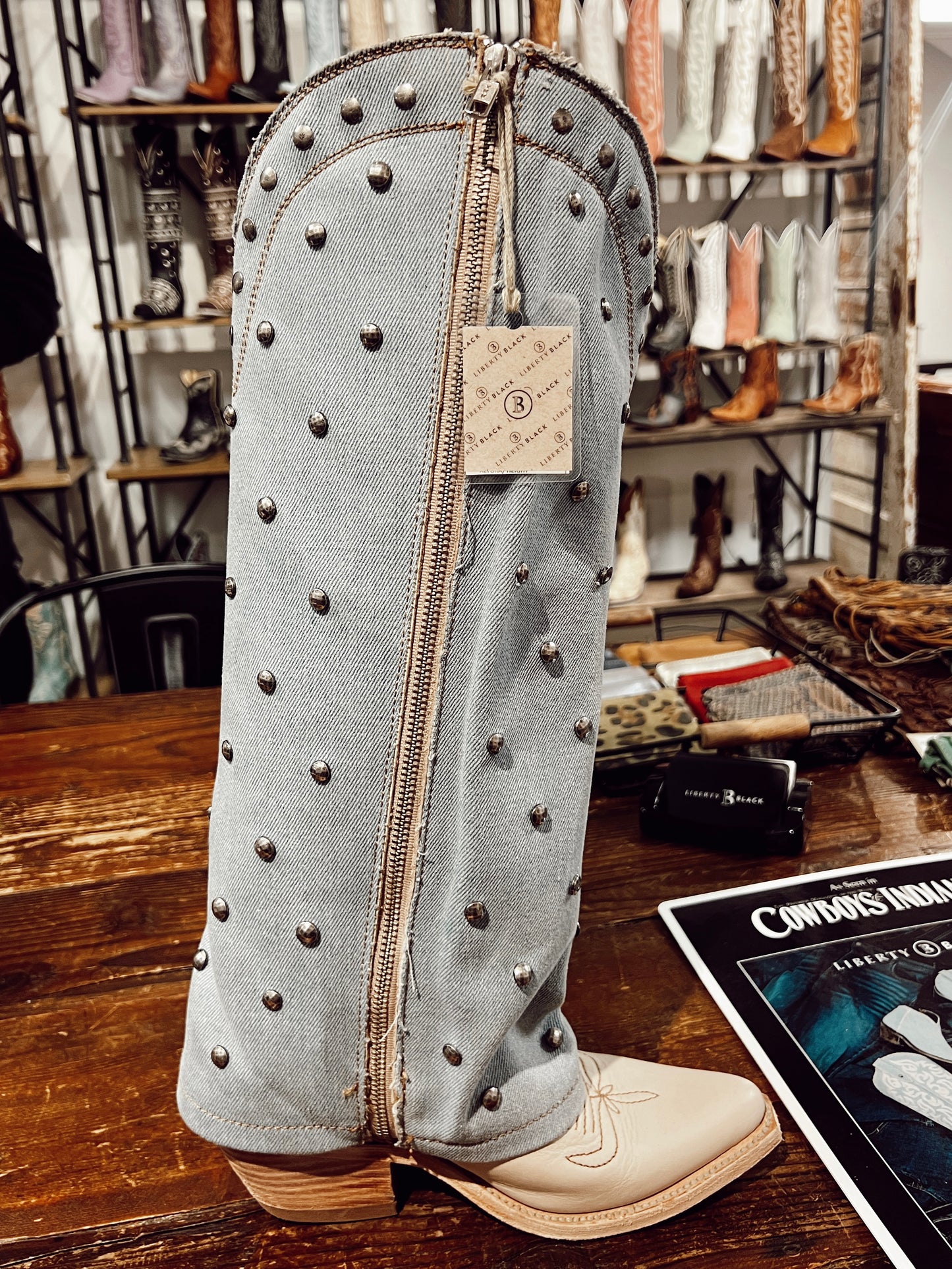 The Liberty Black Missouri Bone Boots: PREORDER