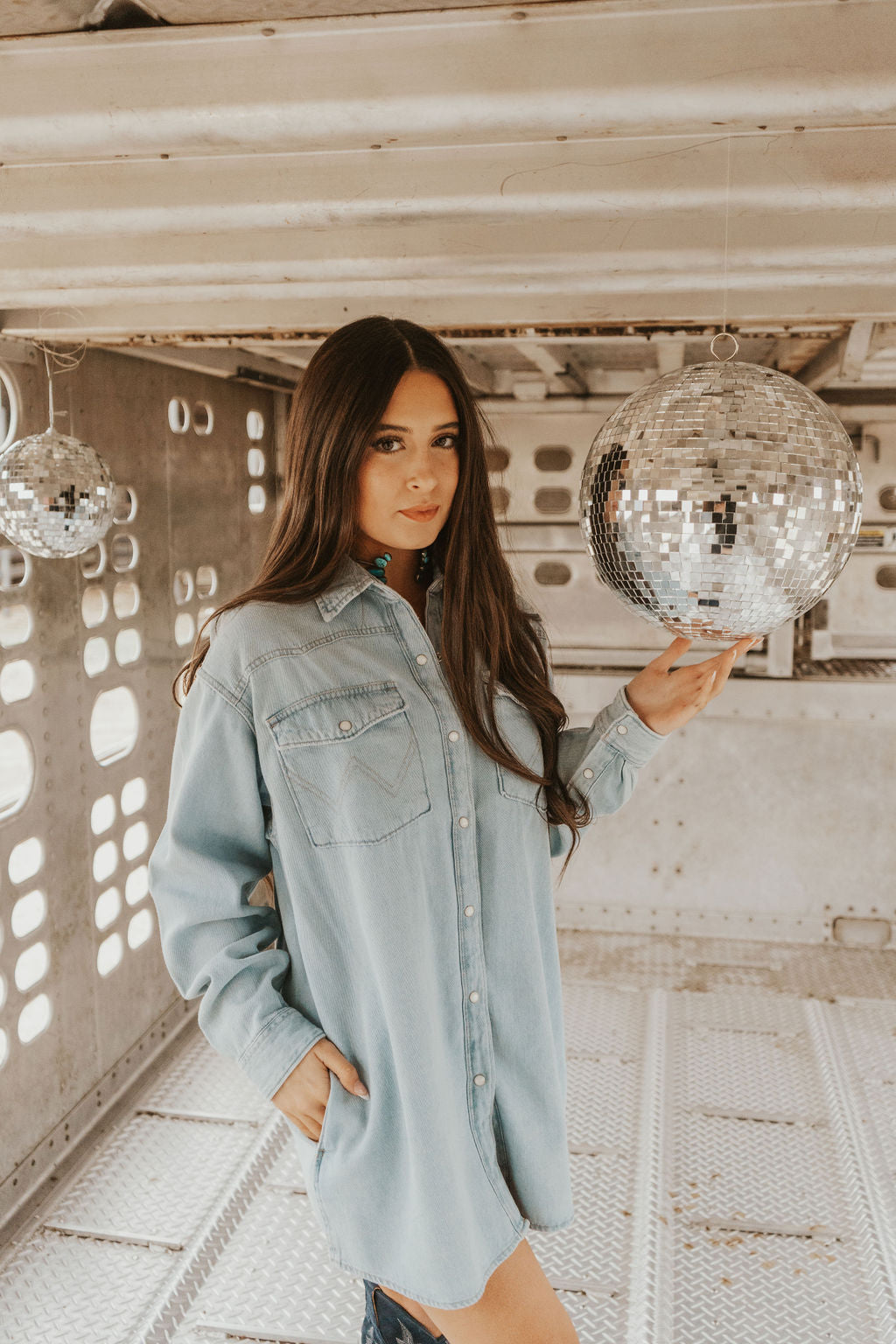 The Wrangler Oversized Light Vintage Indigo Denim Shirt