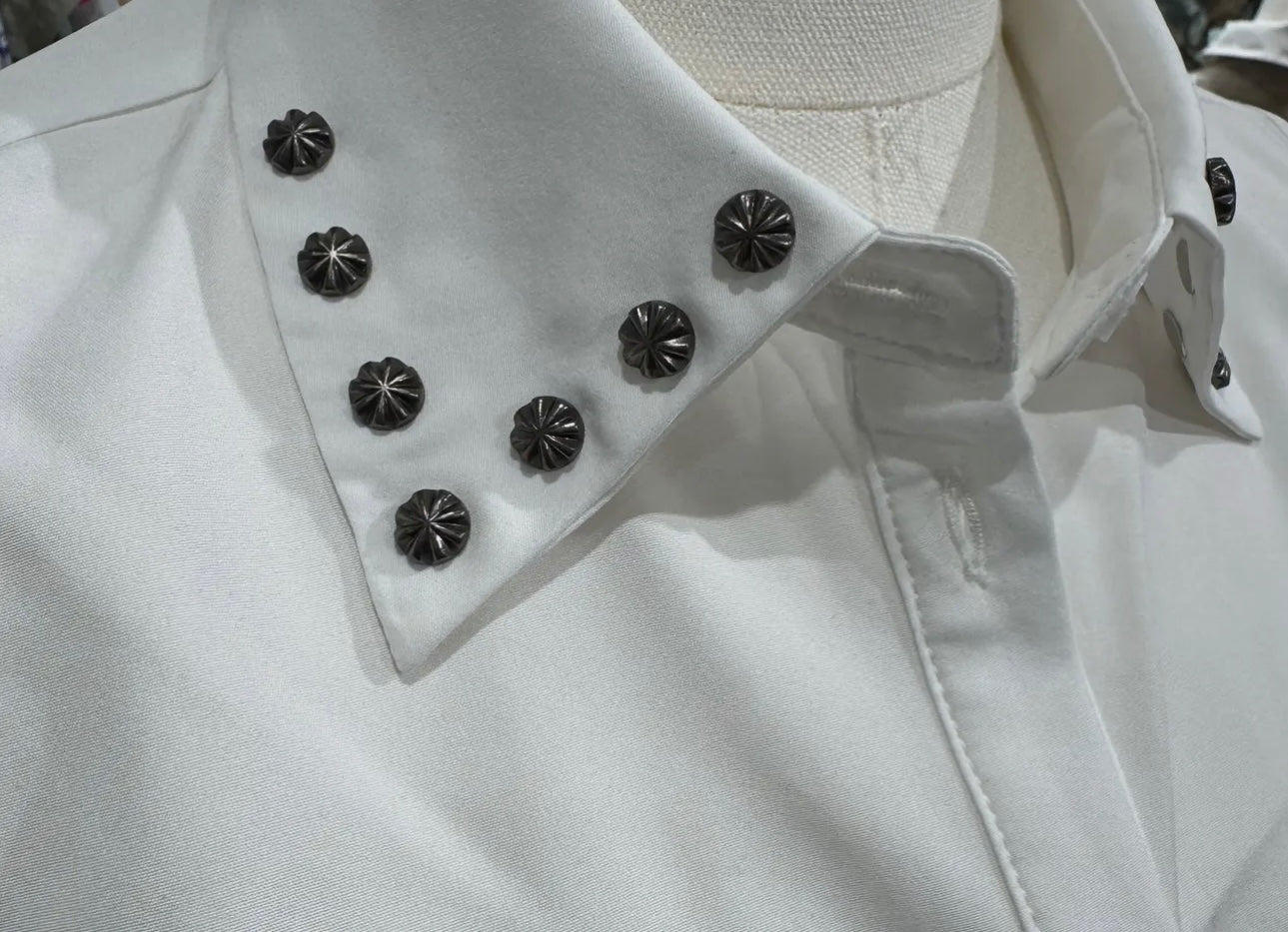 The White Studded Faux Collar