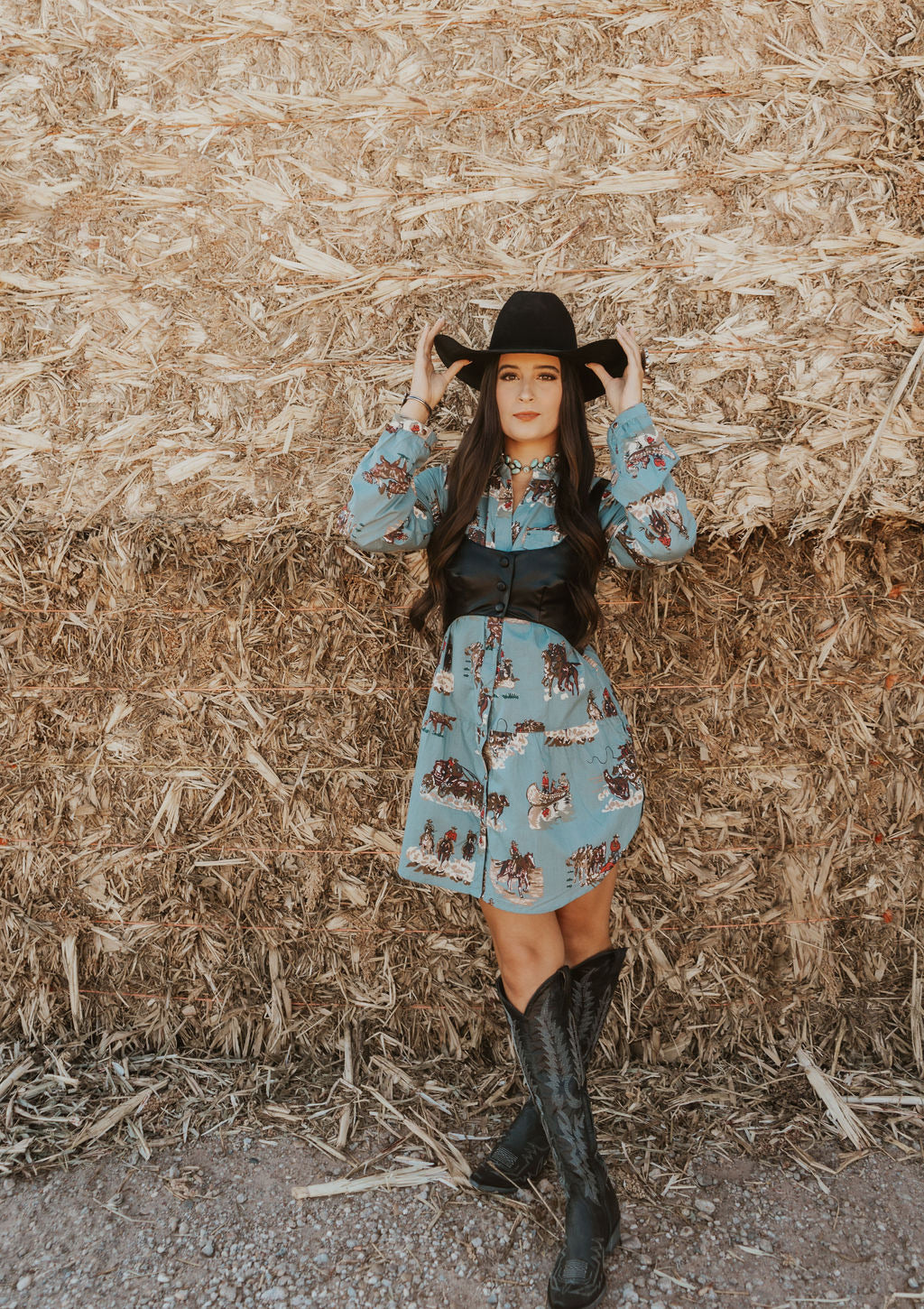 The Tasha Polizzi Faded Blue Four Corners Tunic