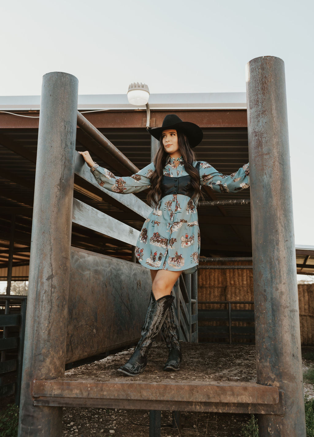The Tasha Polizzi Faded Blue Four Corners Tunic